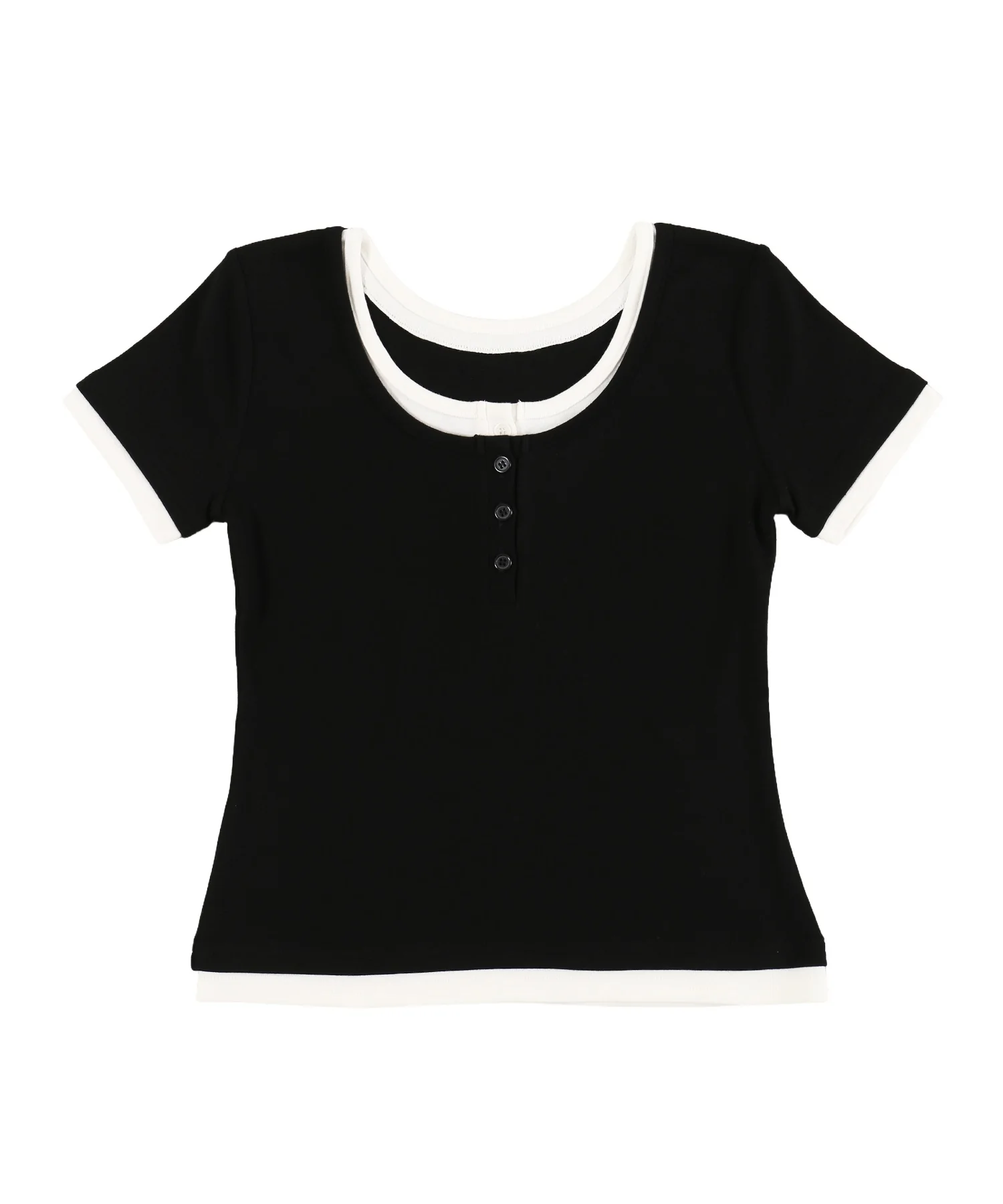 フェイクレイヤードヘンリーネックTシャツ - Image 22