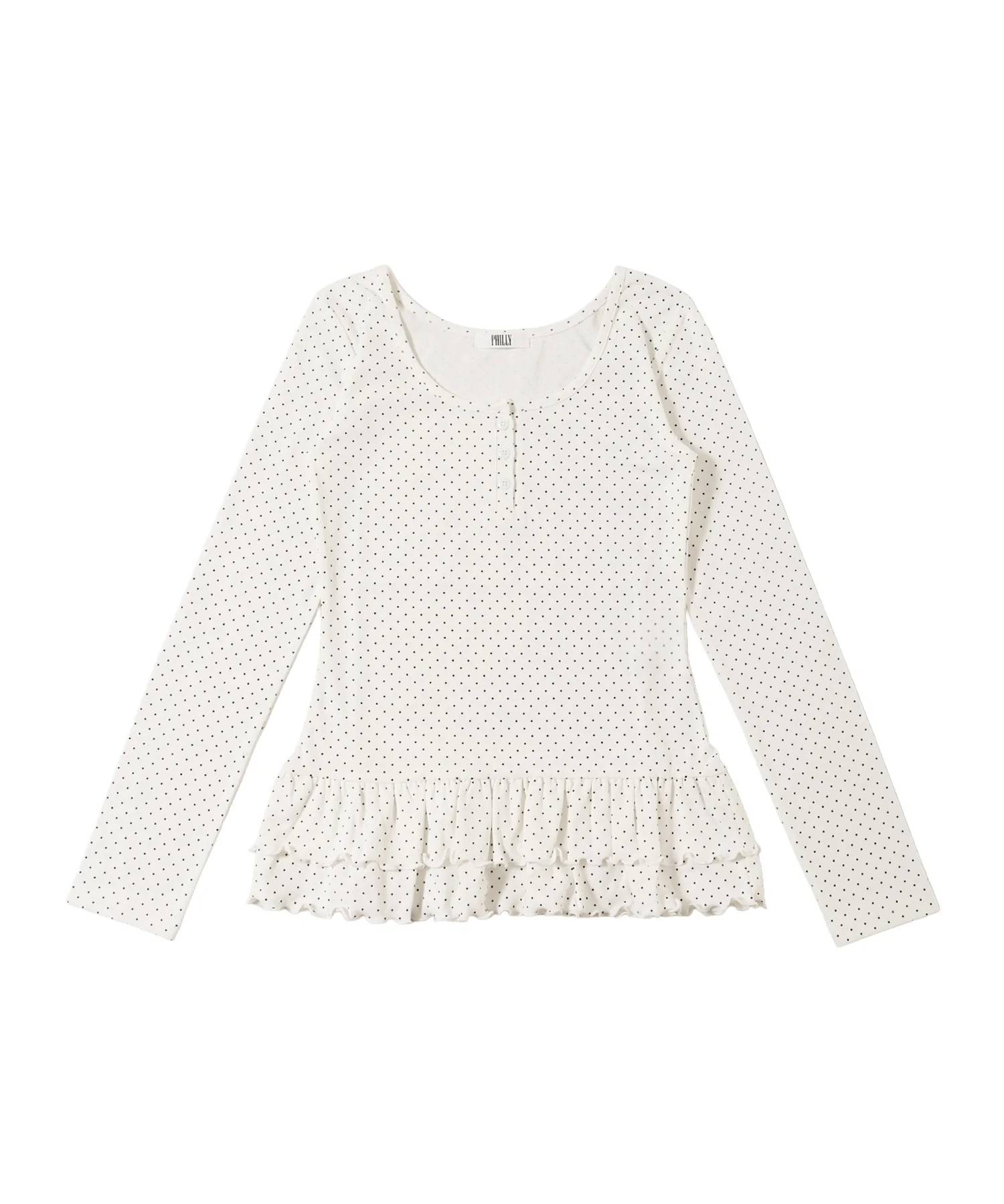 ヘムフリルドットヘンリーネックトップス - Image 11