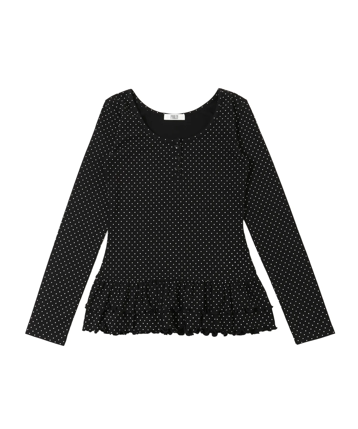 ヘムフリルドットヘンリーネックトップス - Image 12