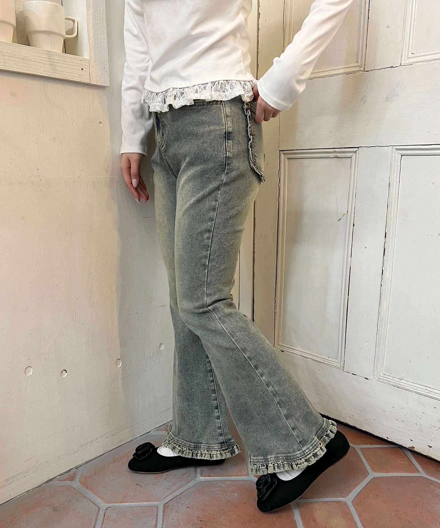 フリルデザインフレアパンツ - Image 6