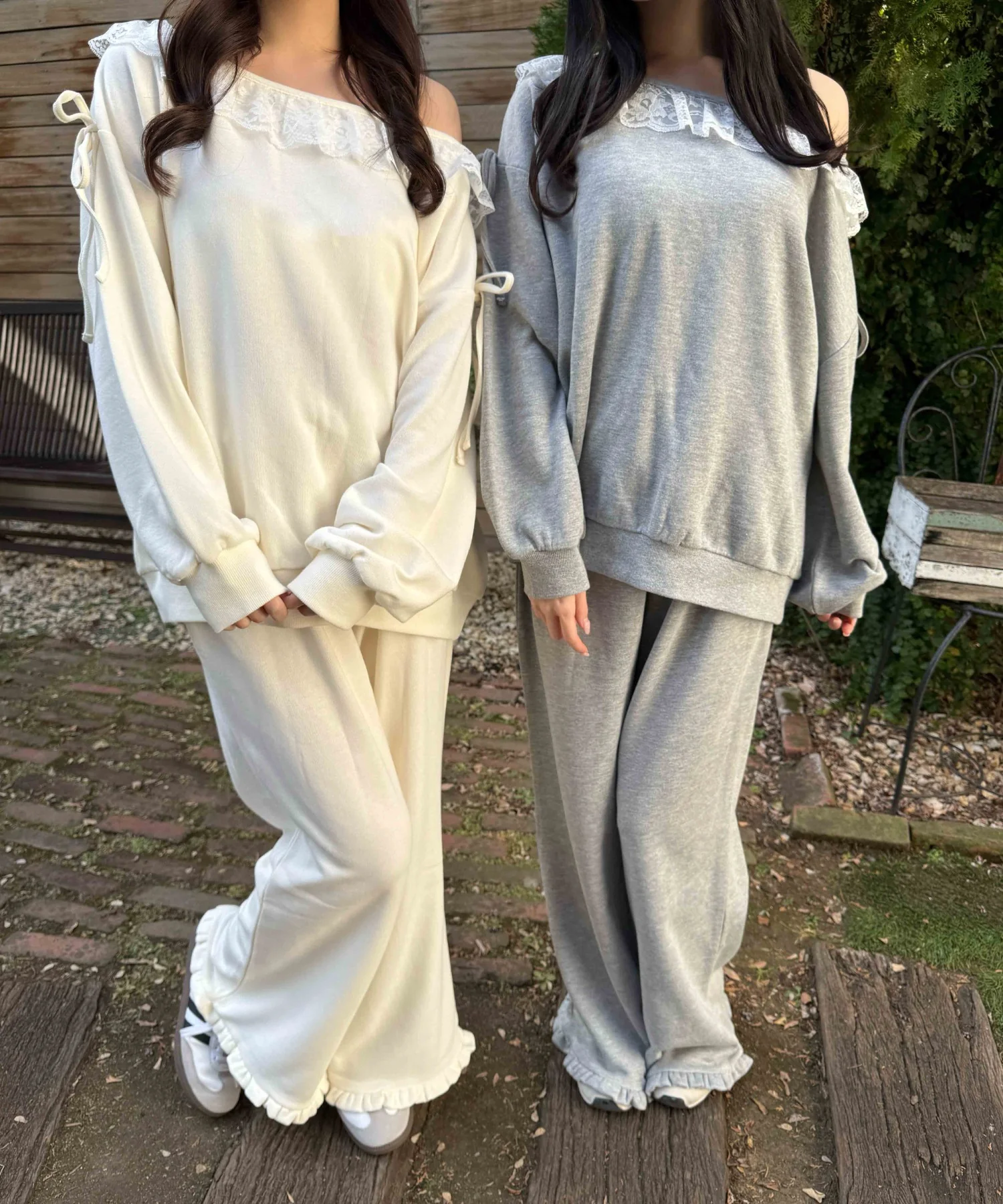 レースパイピングオフショルスウェット - Image 19