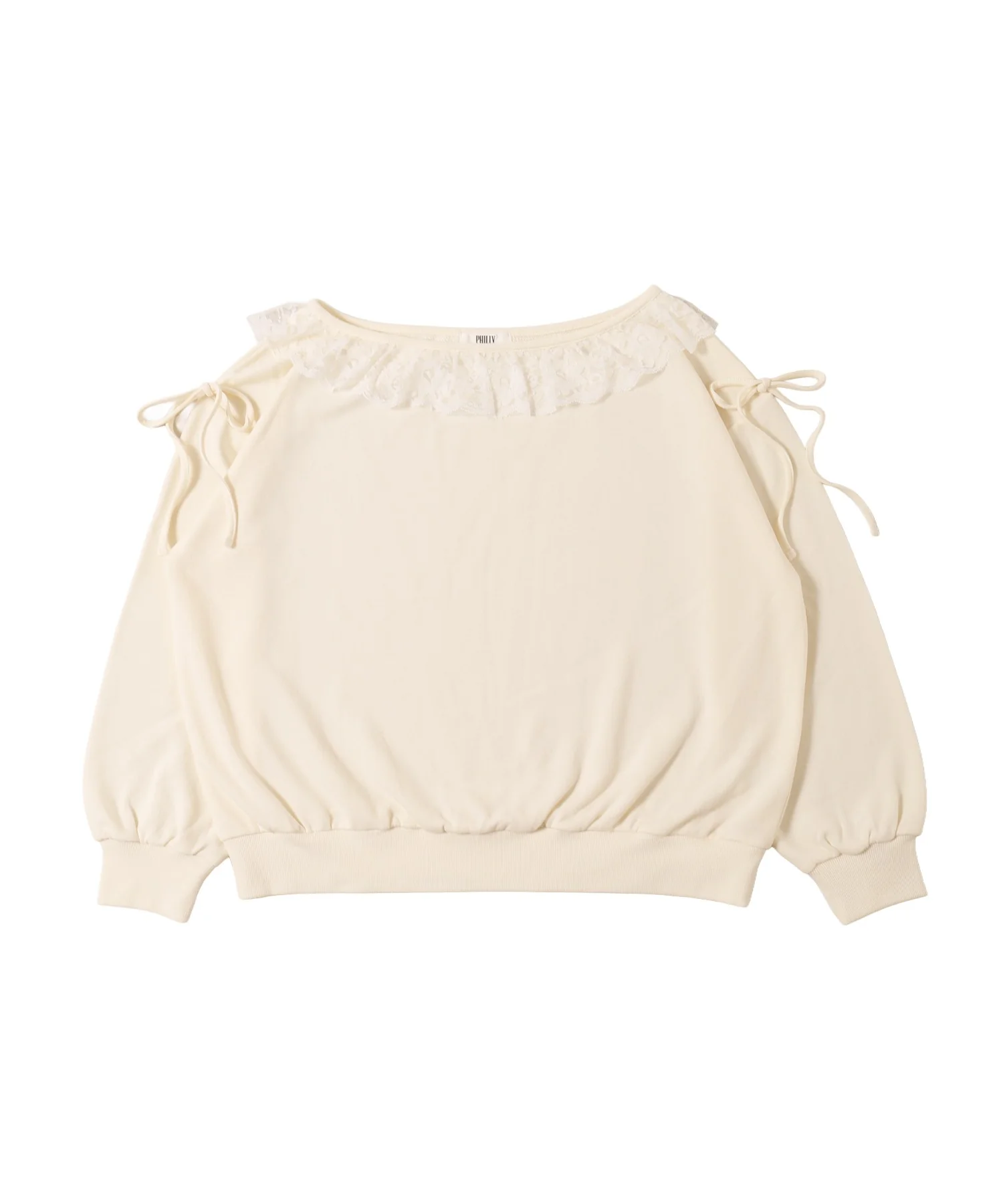 レースパイピングオフショルスウェット - Image 21