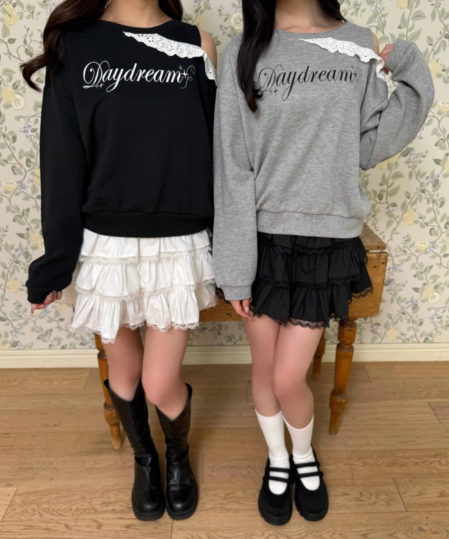 オープンショルダーフリルスウェット - Image 17