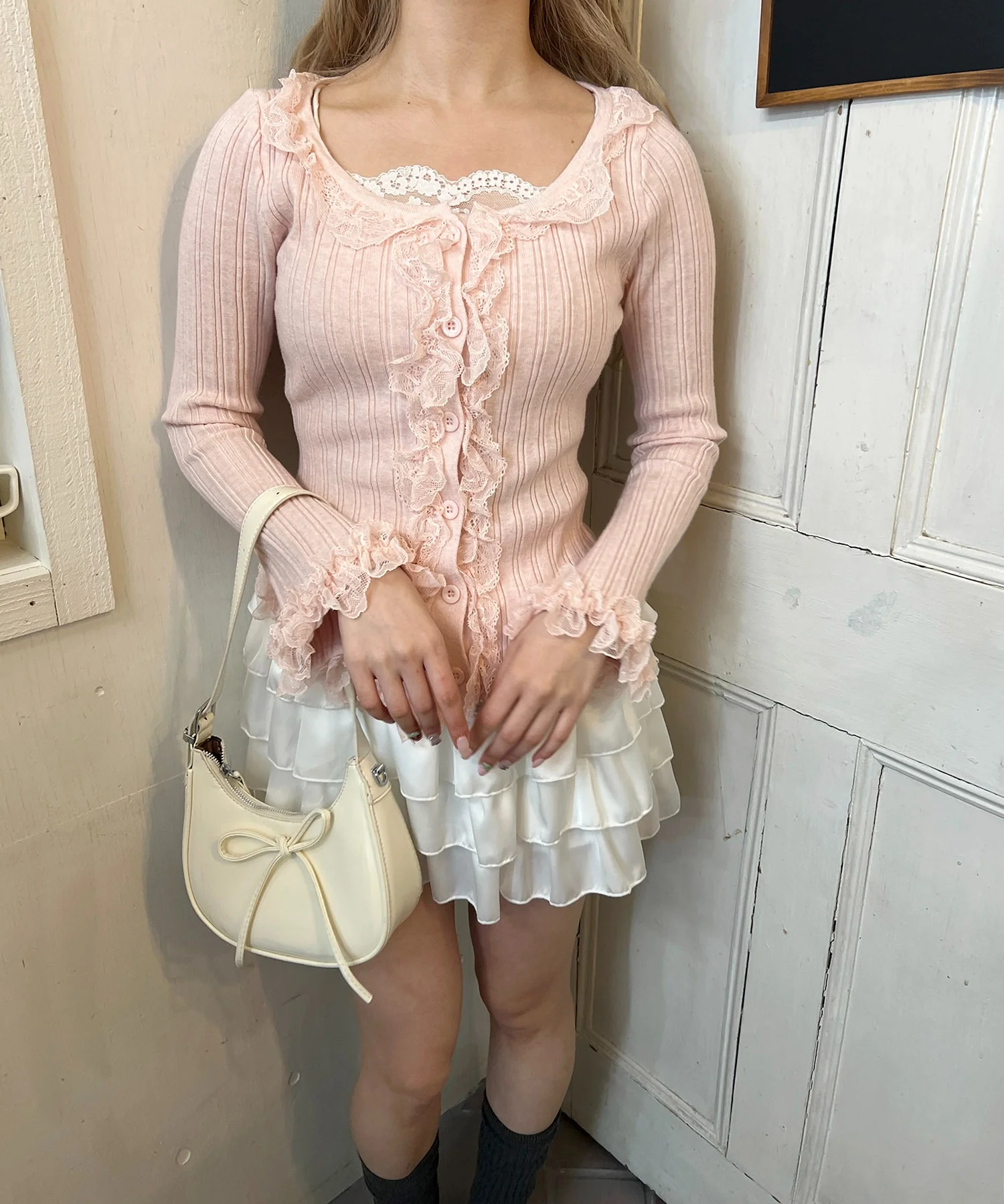 フリルレースパイピングカーディガン - Image 10