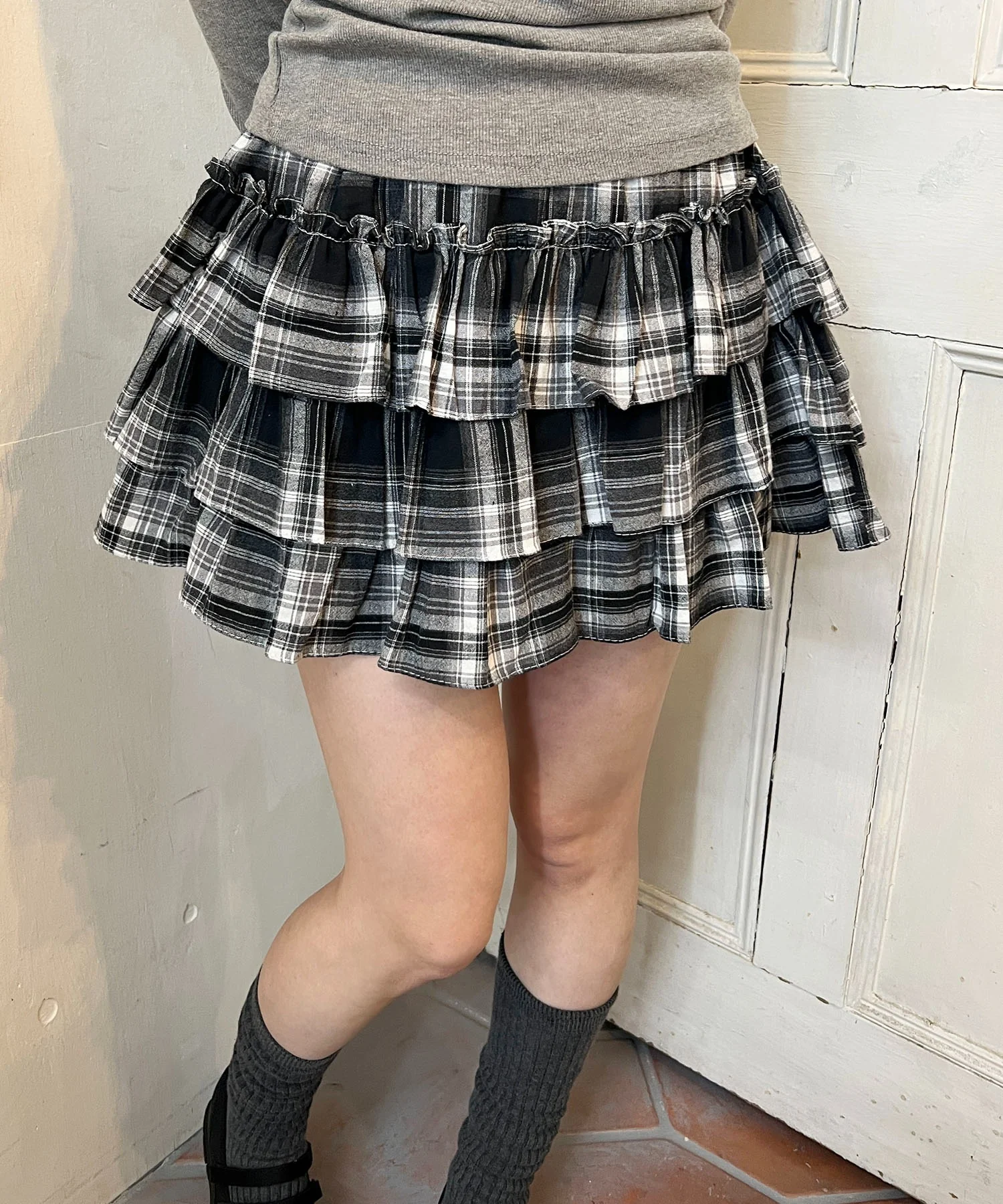 3段チェックフリルスカート - Image 13