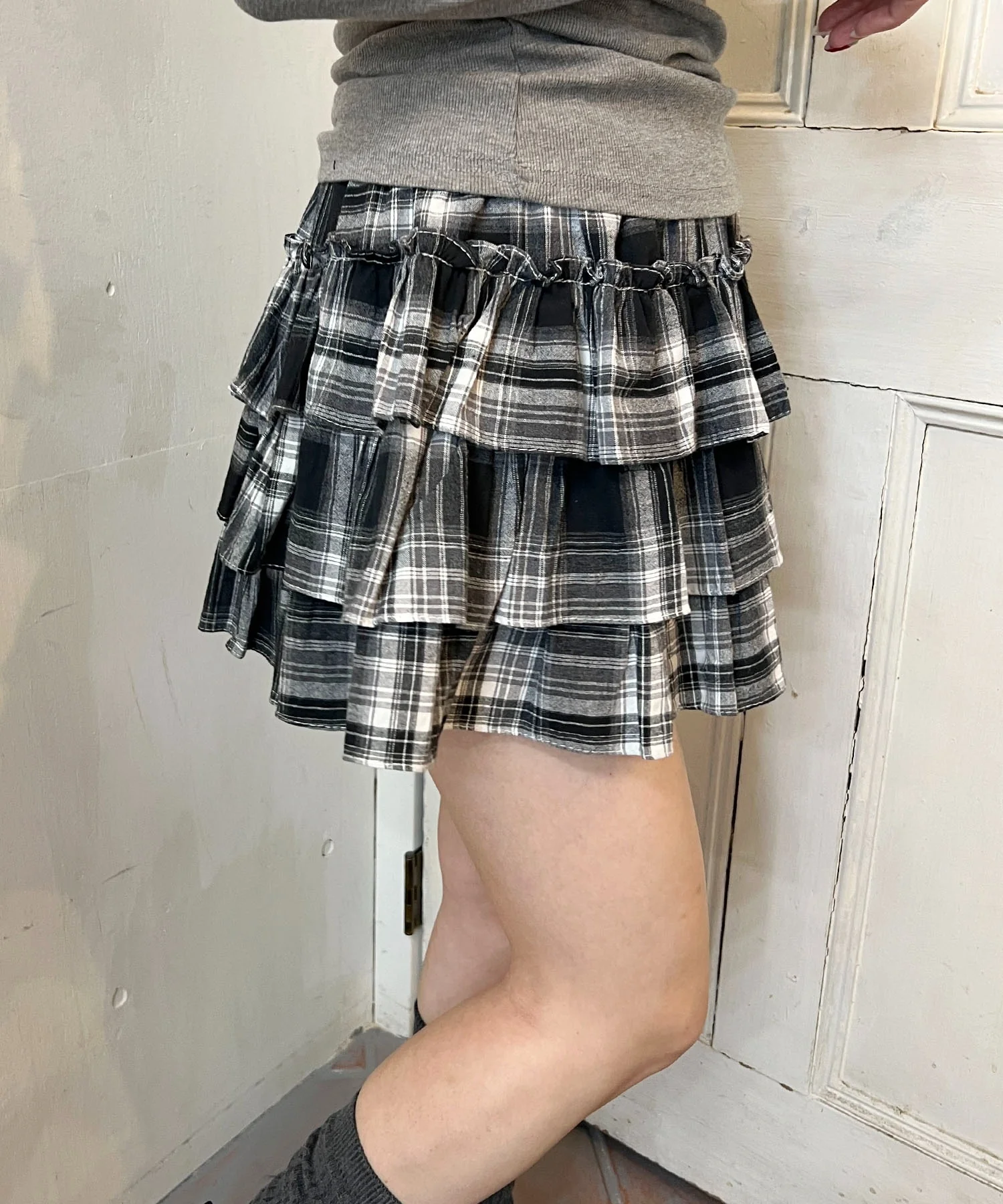 3段チェックフリルスカート - Image 14