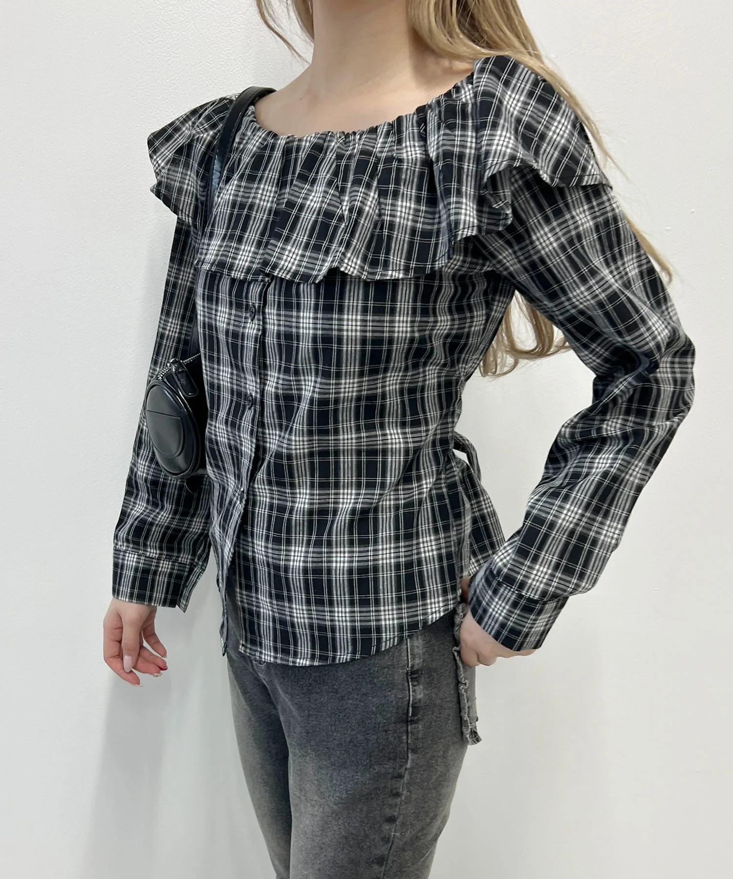 オフショルチェックシャツ - Image 6