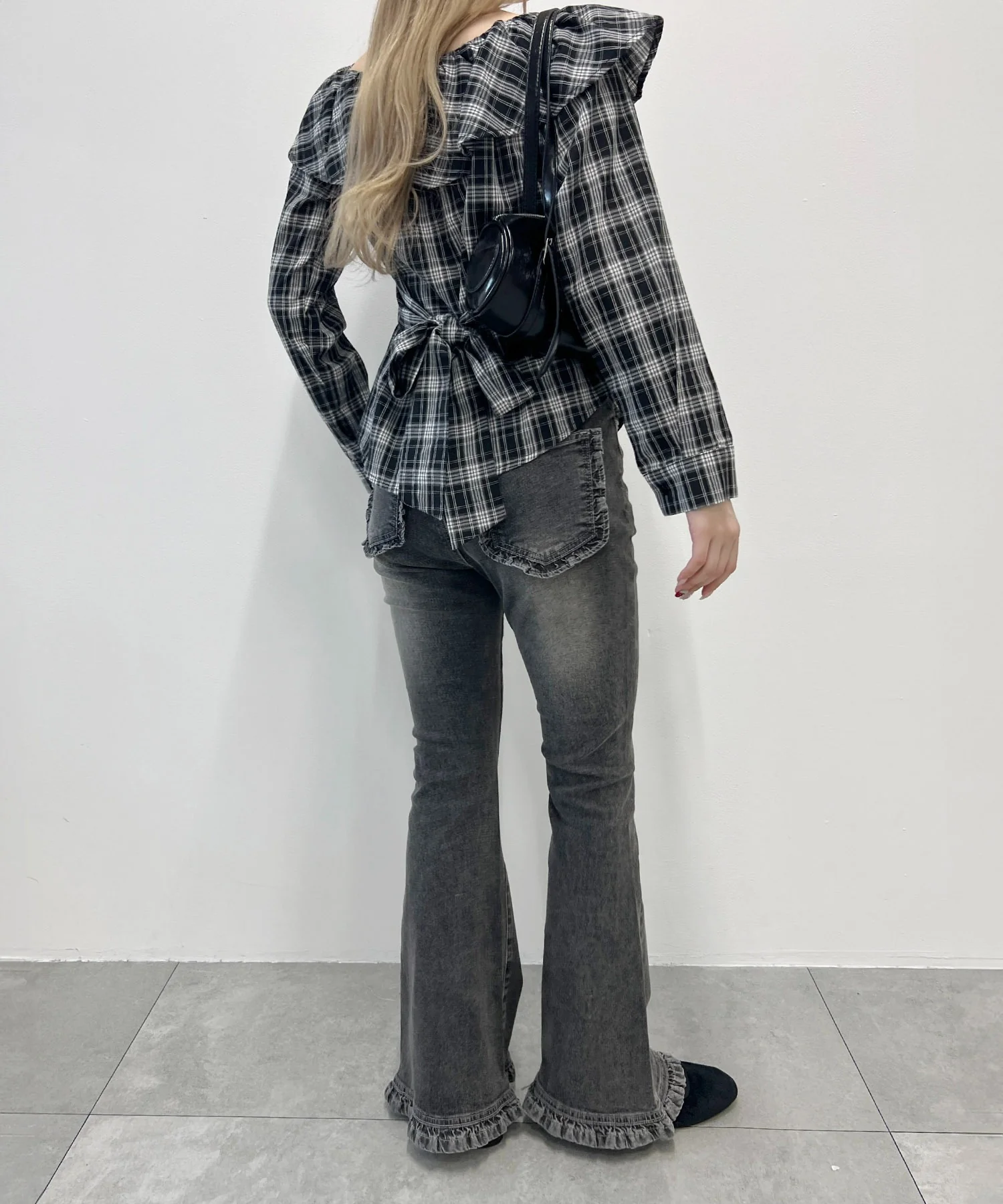 オフショルチェックシャツ - Image 8