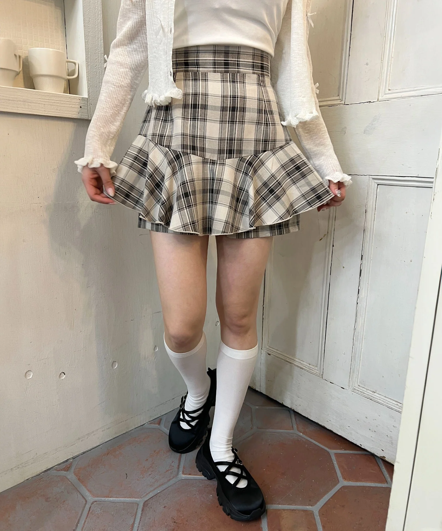 切り替えフレアスカートパンツ - Image 4