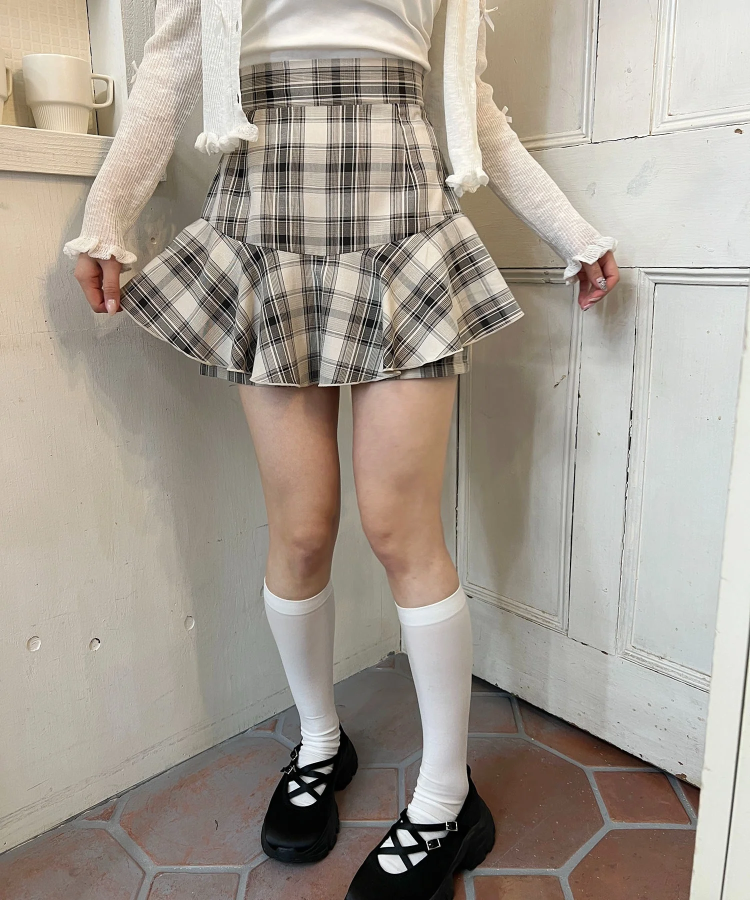 切り替えフレアスカートパンツ - Image 5