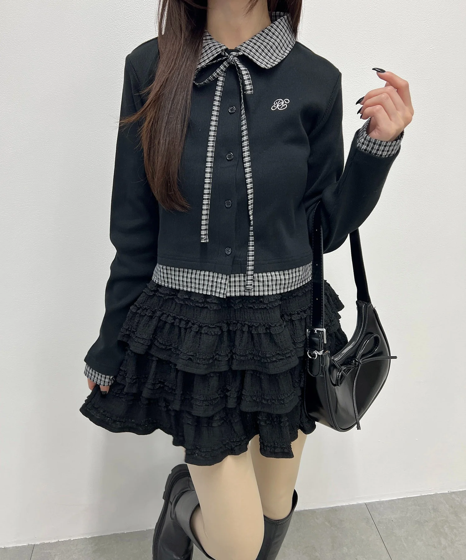 チェックドッキングリブカーディガン - Image 12