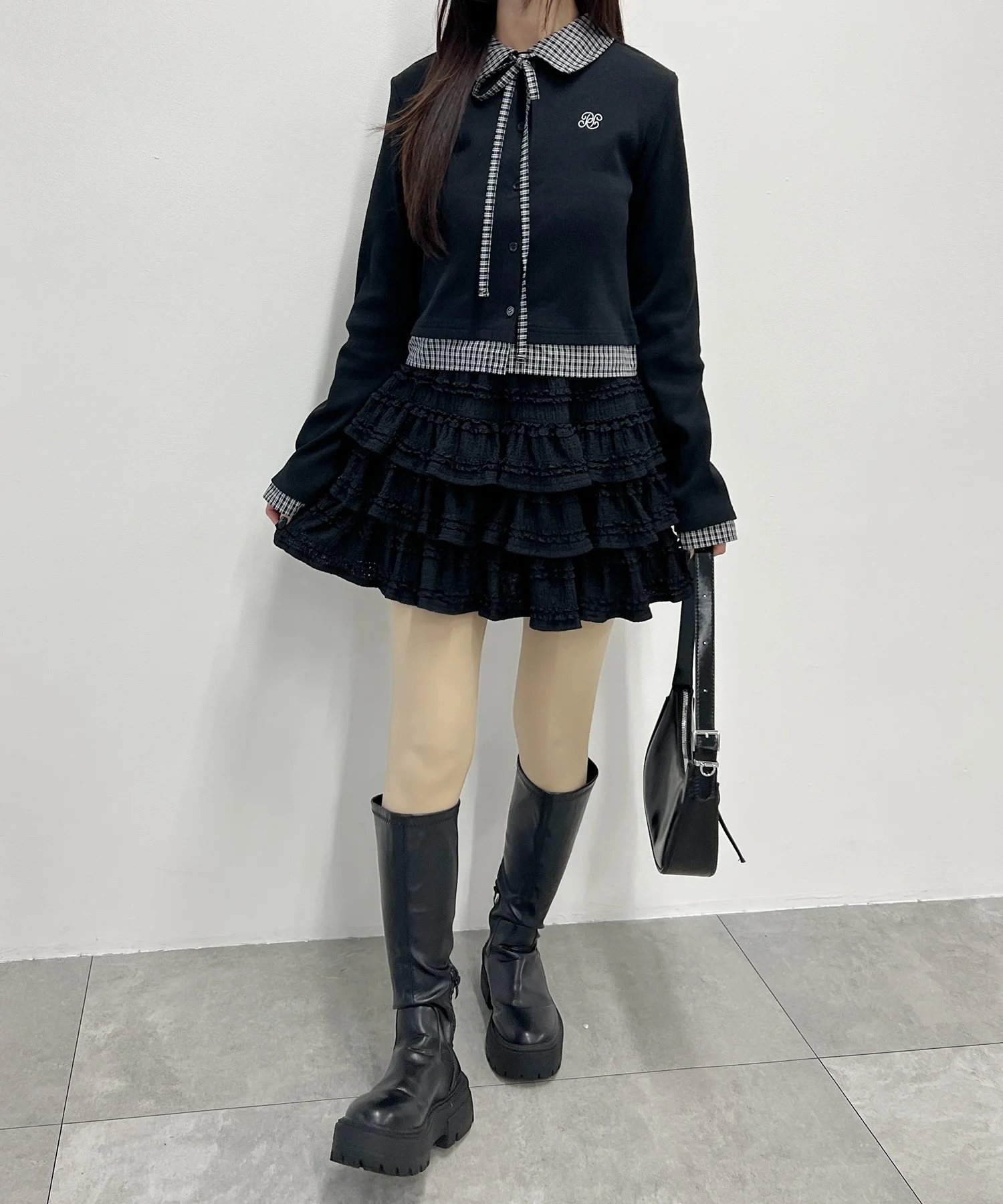 チェックドッキングリブカーディガン - Image 17