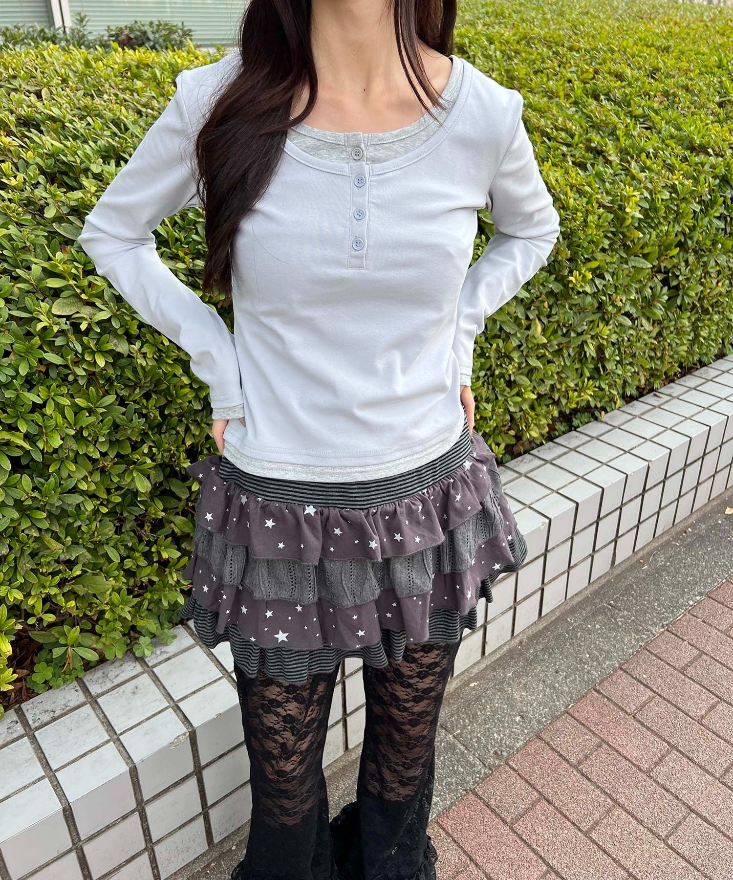 バイカラーレイヤードトップス - Image 5