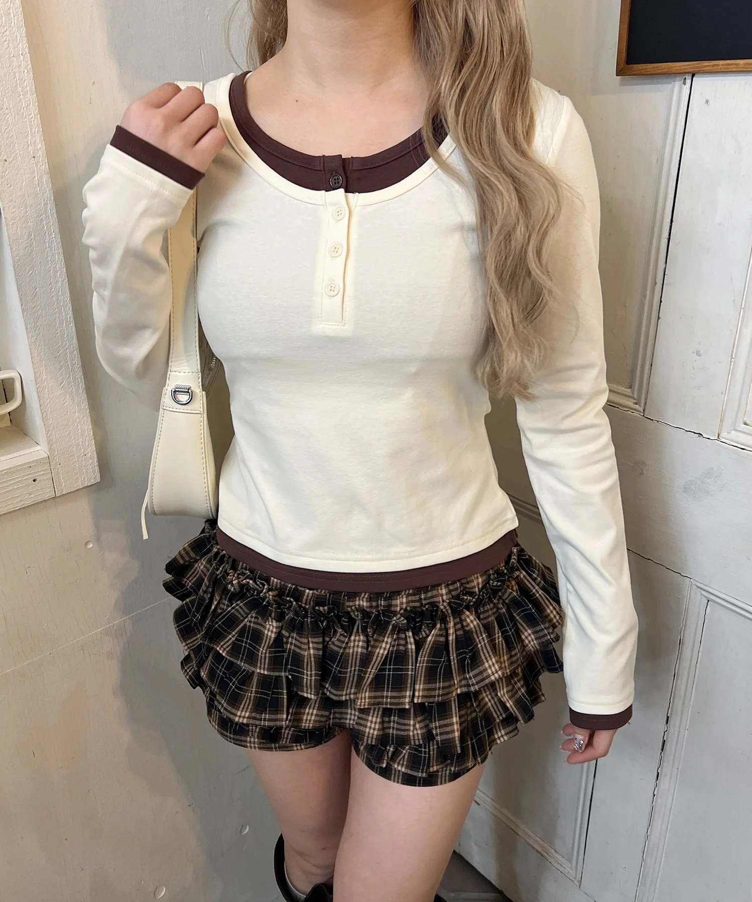 バイカラーレイヤードトップス - Image 9