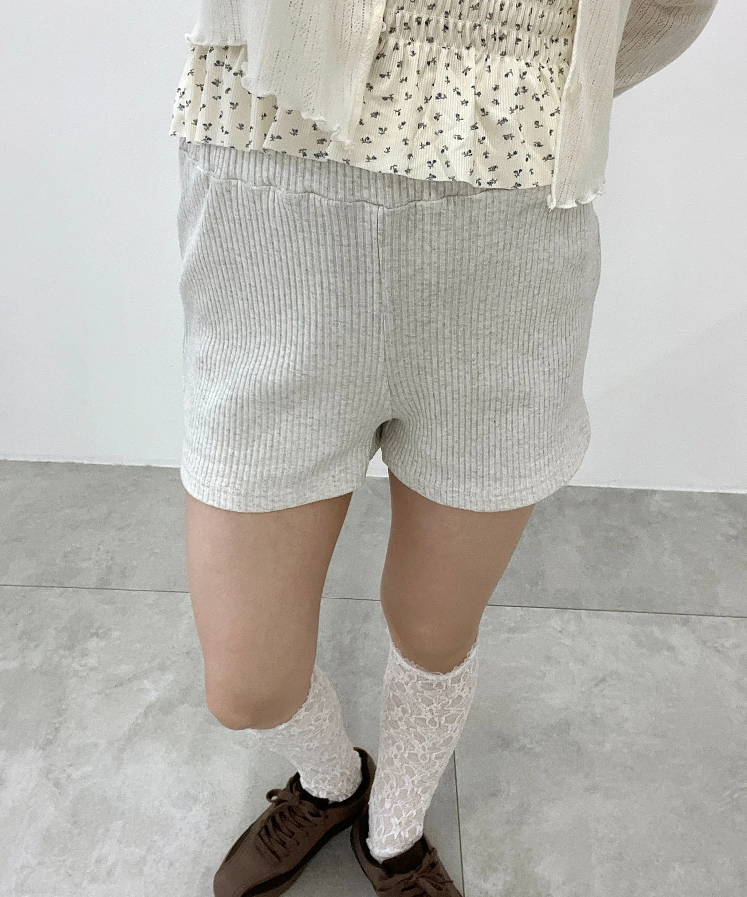 コンパクトリブショートパンツ
