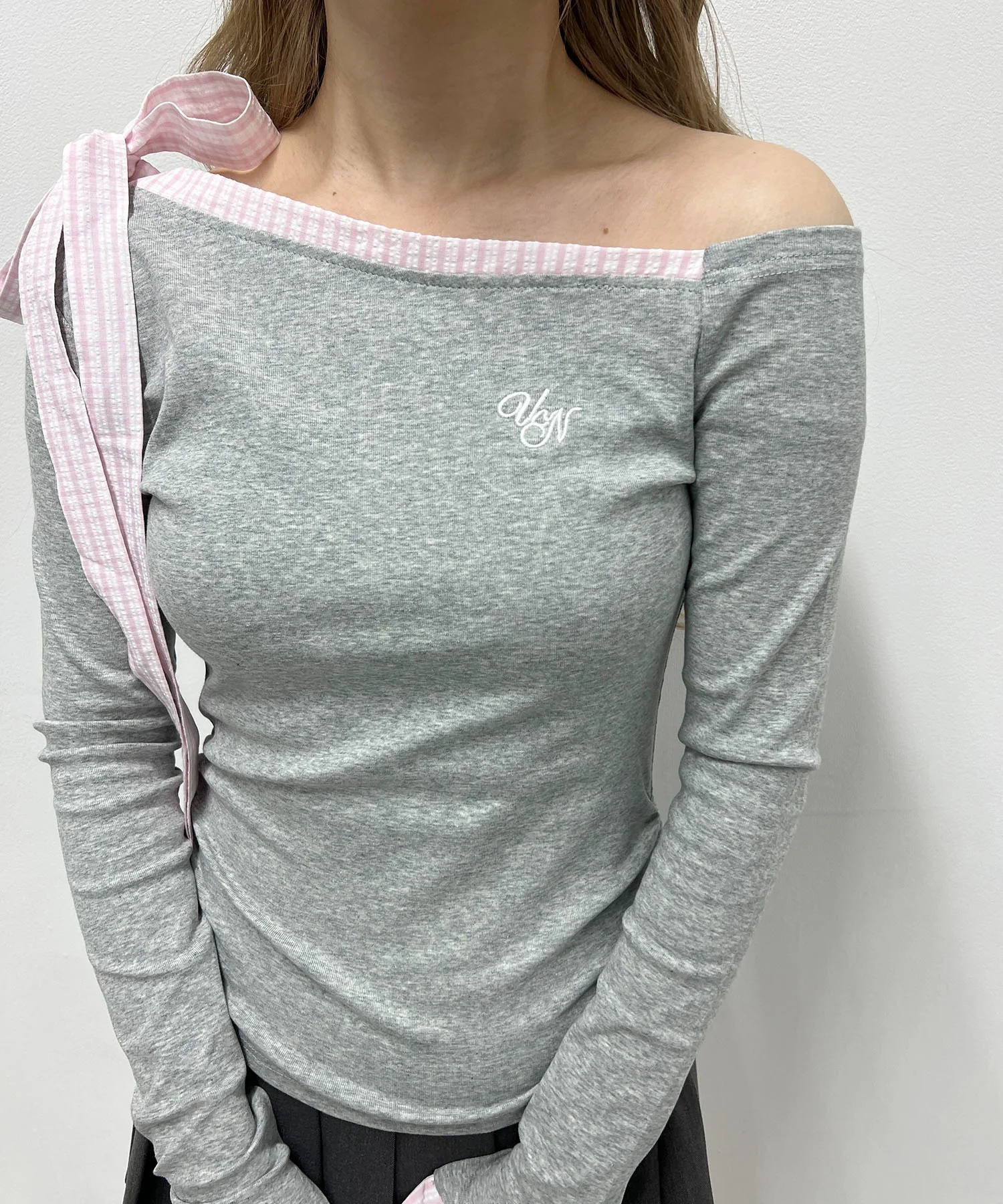 ショルダーリボンオフショルトップス - Image 7