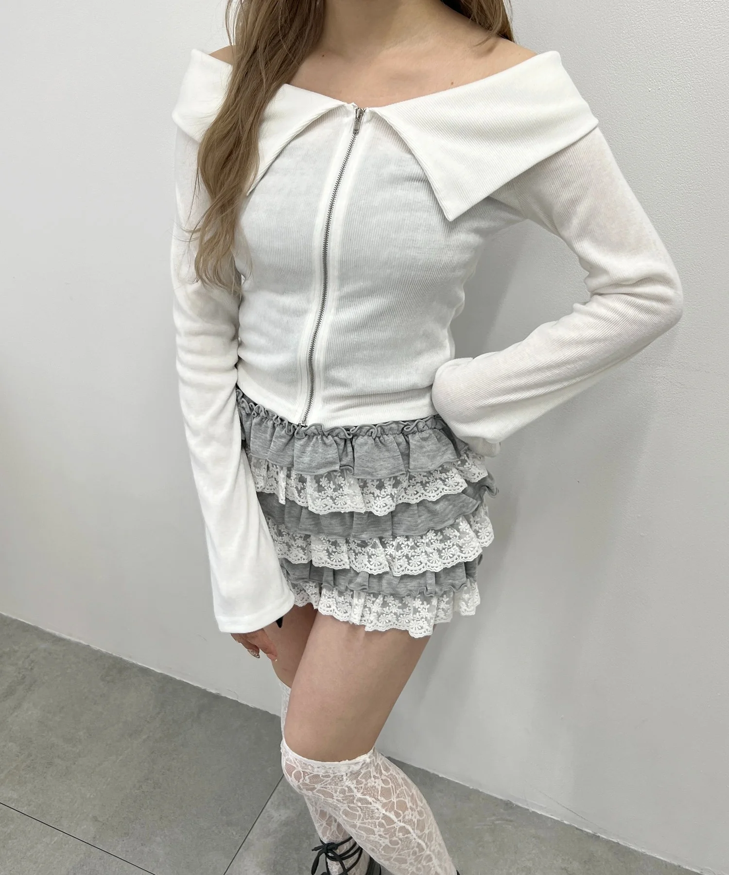 オフショルジップトップス - Image 4