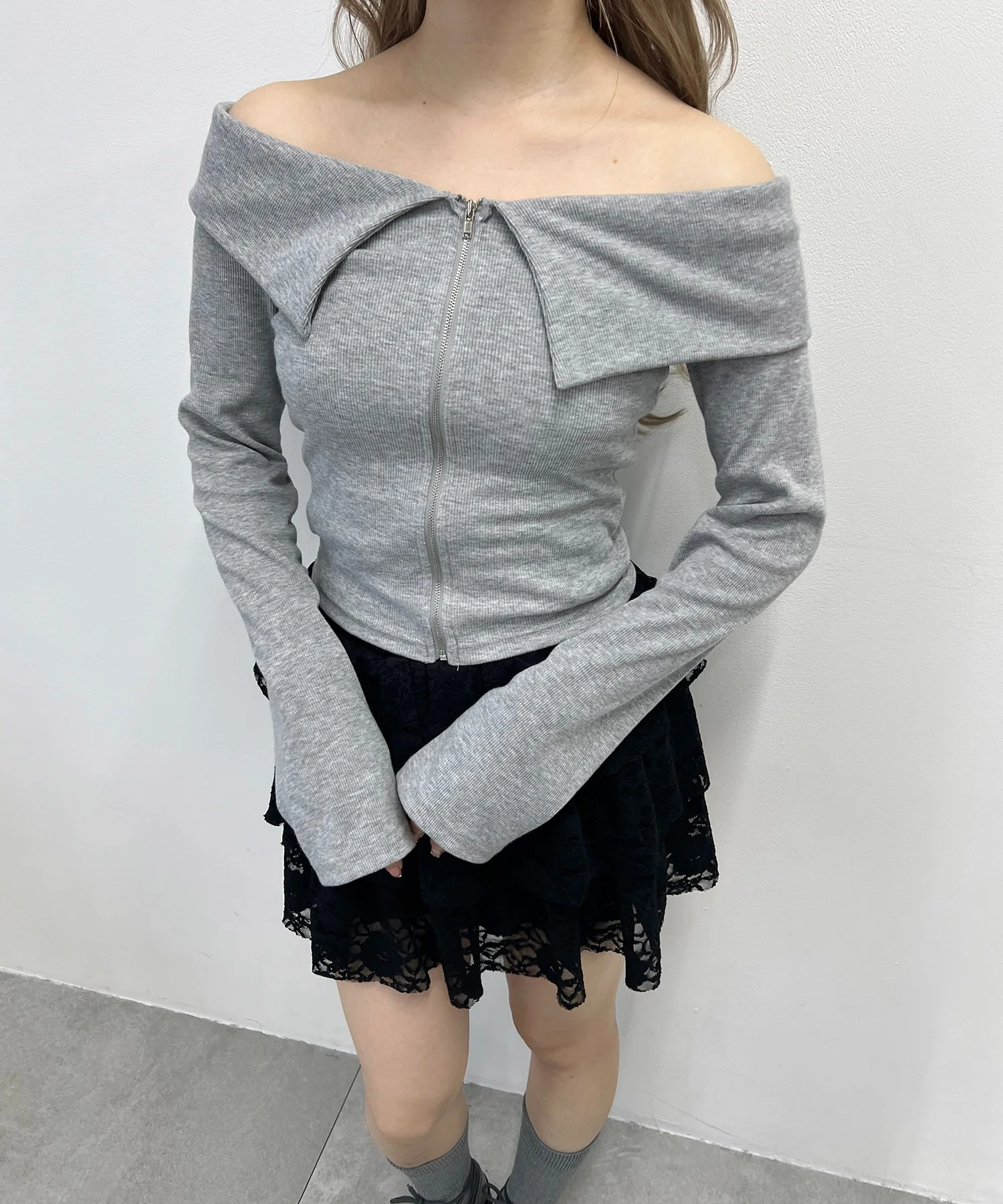 オフショルジップトップス - Image 9