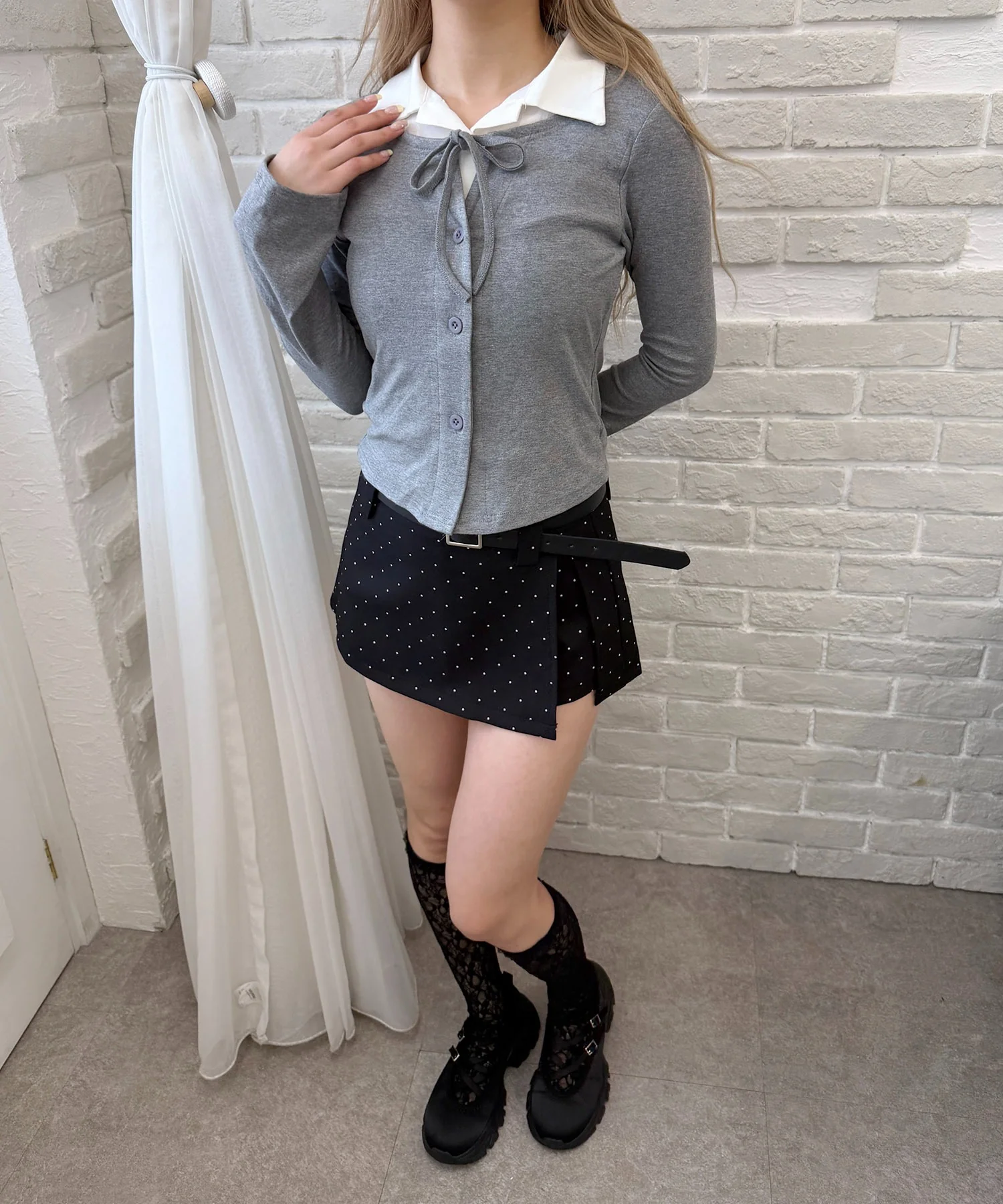 襟付きレイヤードトップス - Image 5