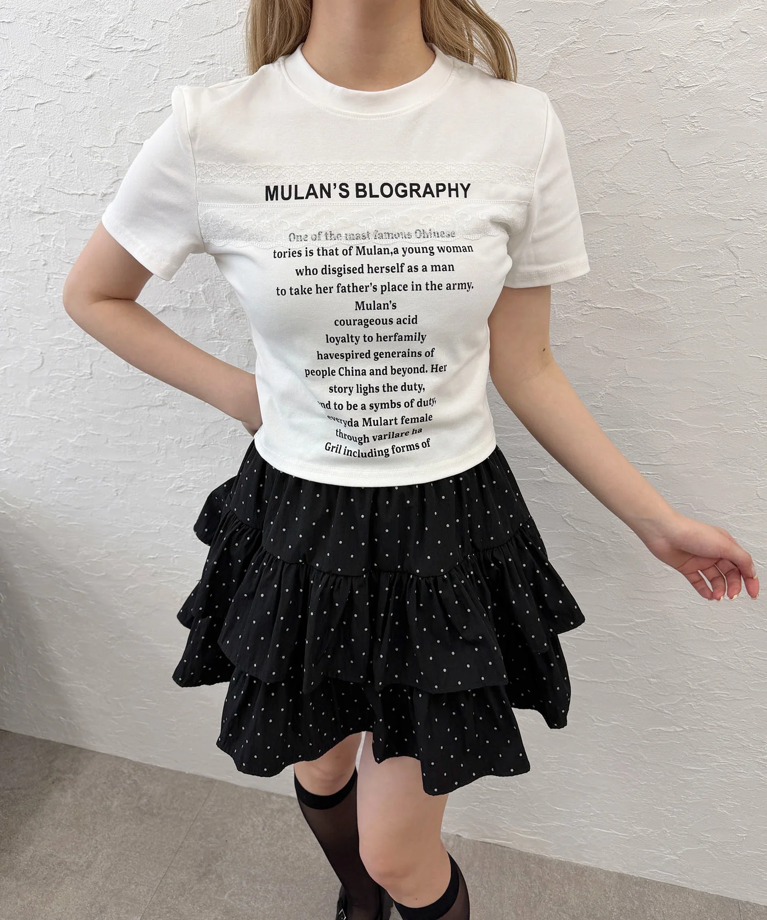 レースデザインチビTシャツ - Image 4