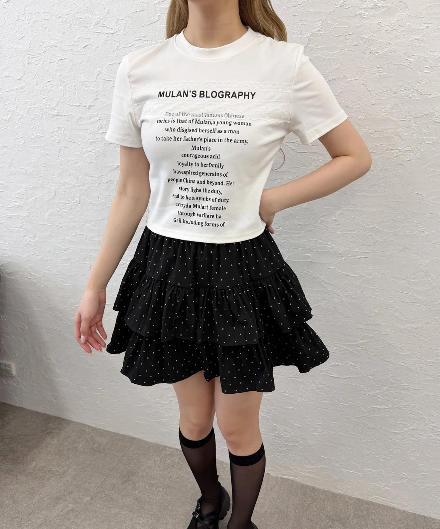 レースデザインチビTシャツ - Image 5