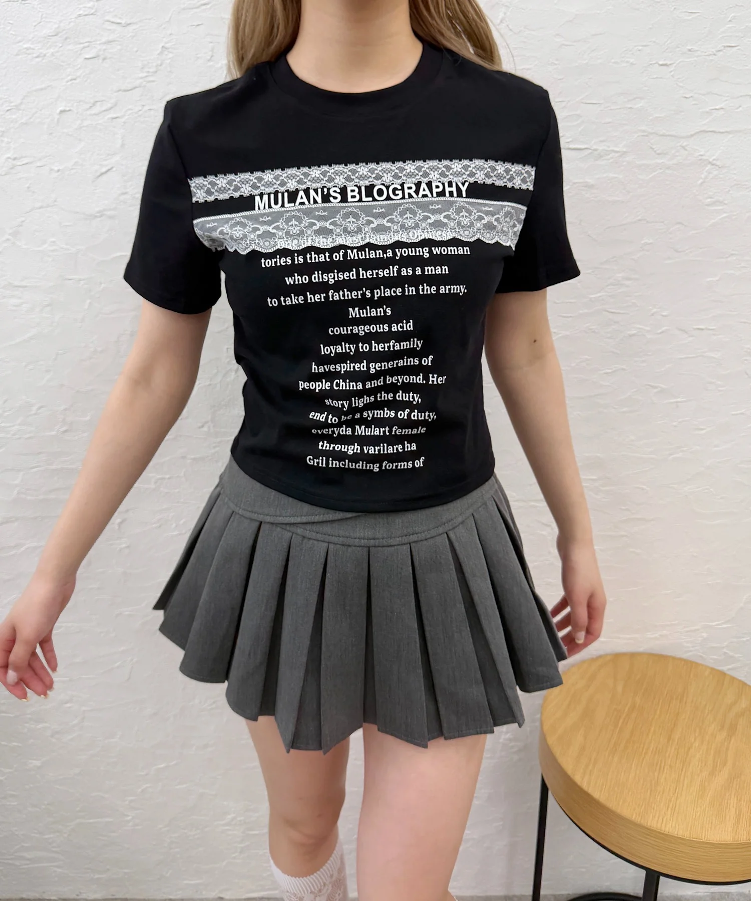 レースデザインチビTシャツ - Image 8