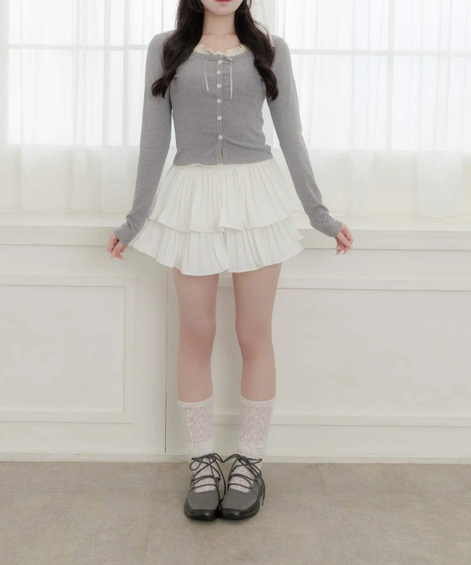 2段プリーツミニスカート - Image 7