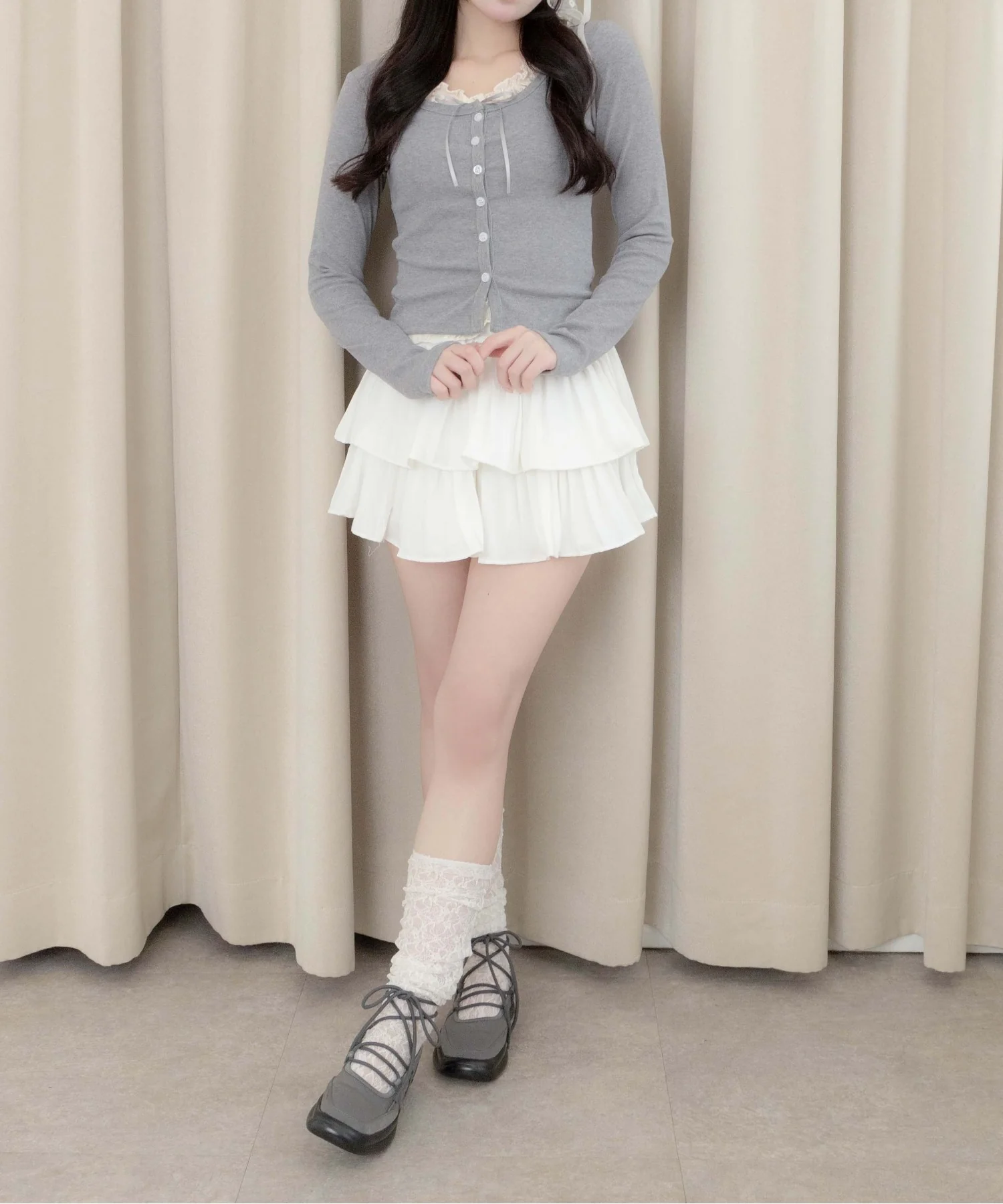 2段プリーツミニスカート - Image 8