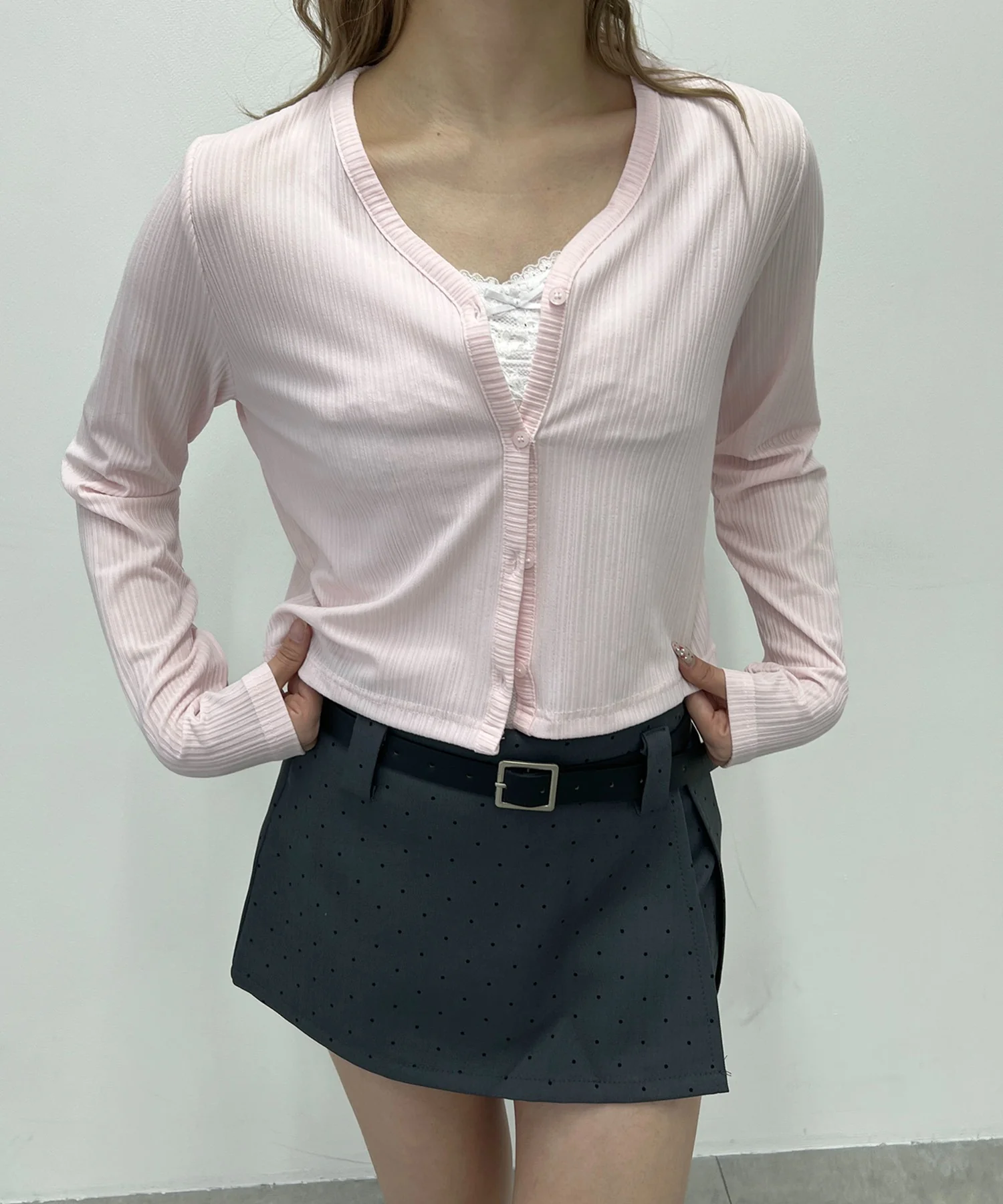 シンプルショートカーディガン
