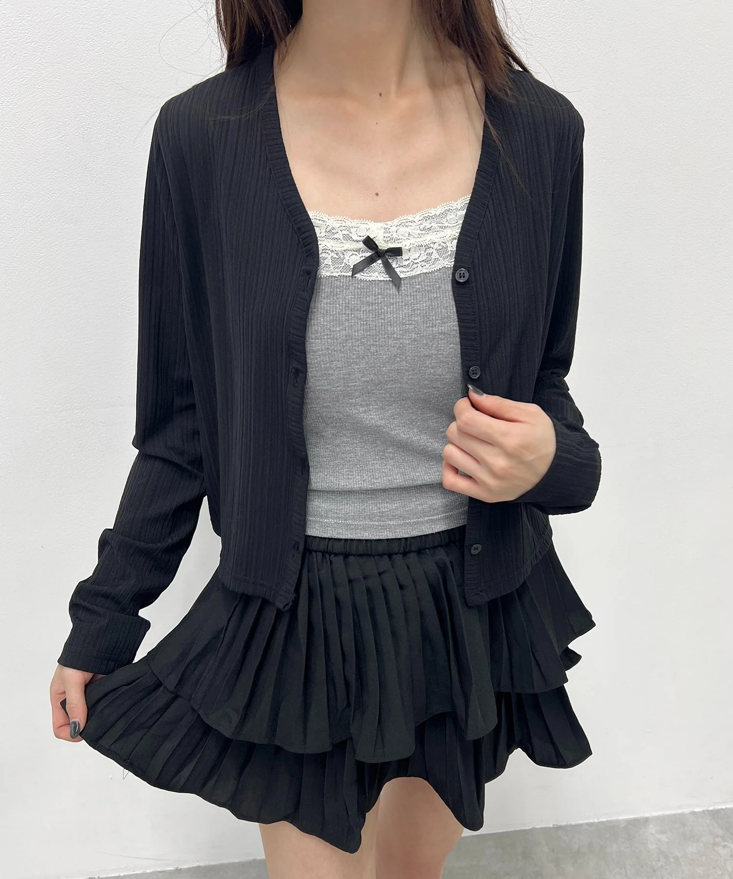 シンプルショートカーディガン - Image 3