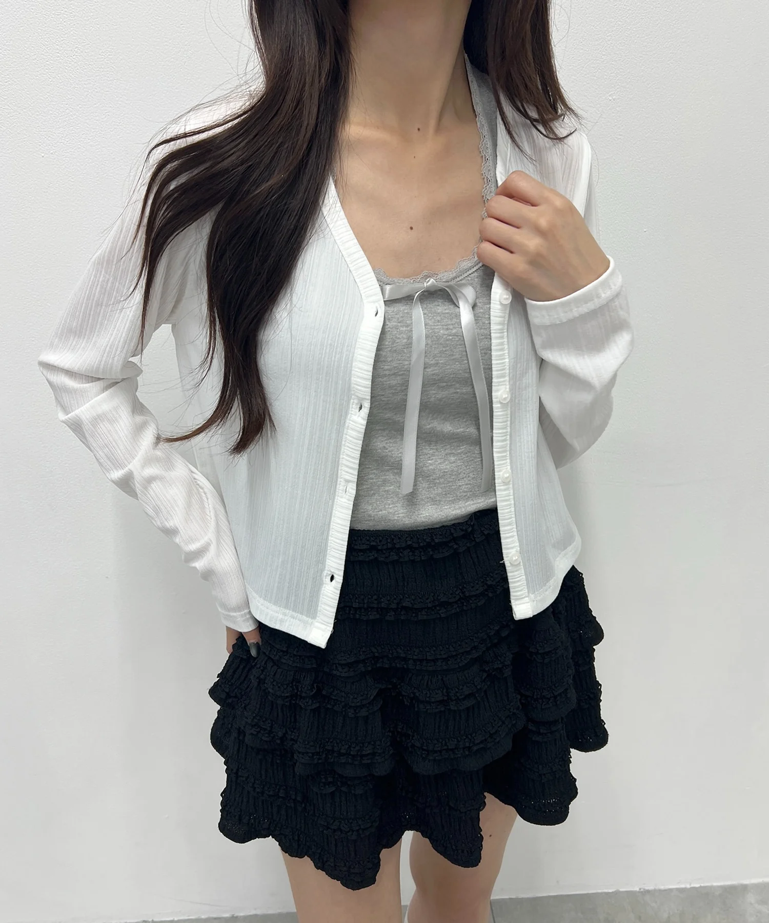 シンプルショートカーディガン - Image 9