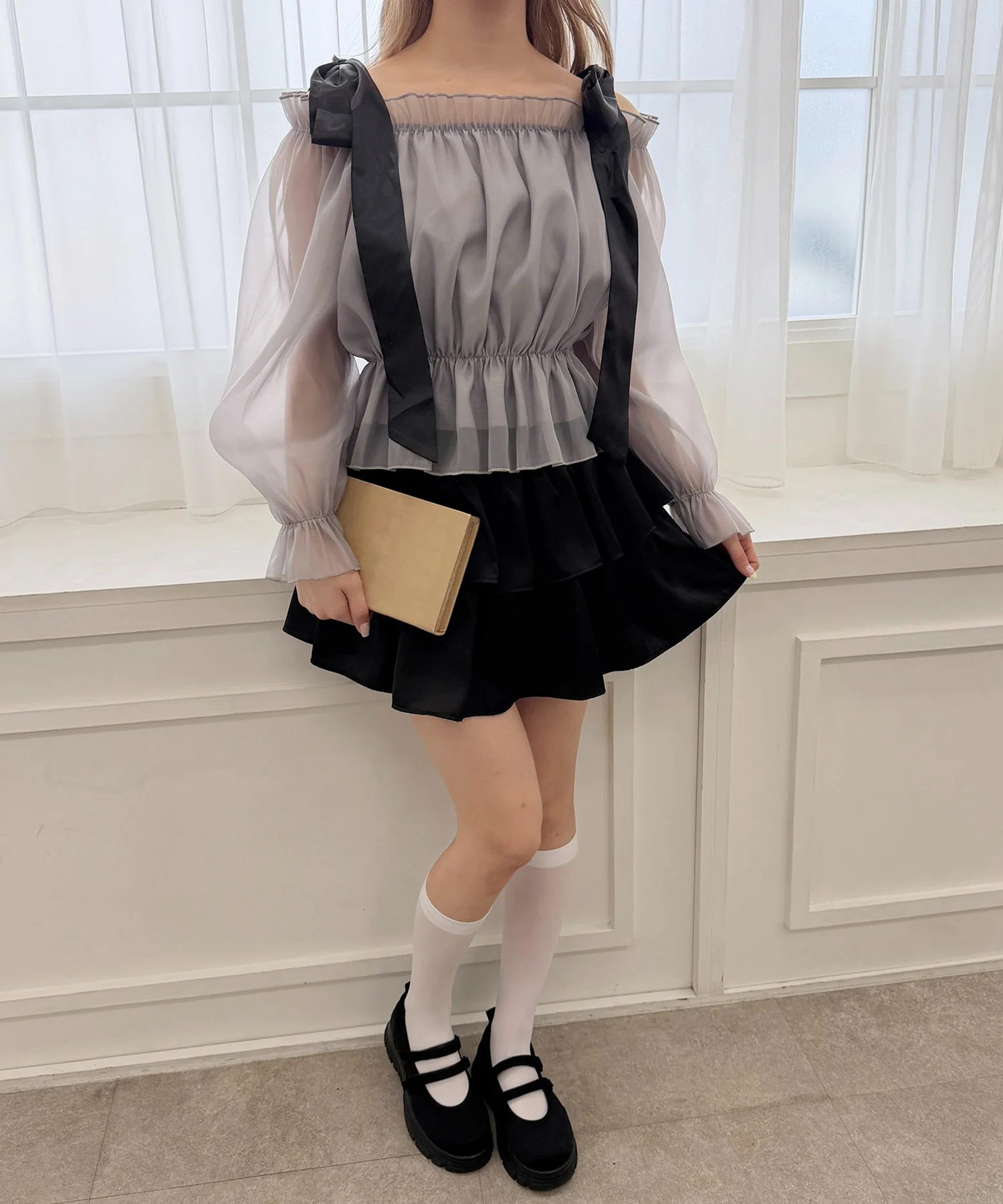 ダブルリボンシアーブラウス - Image 18