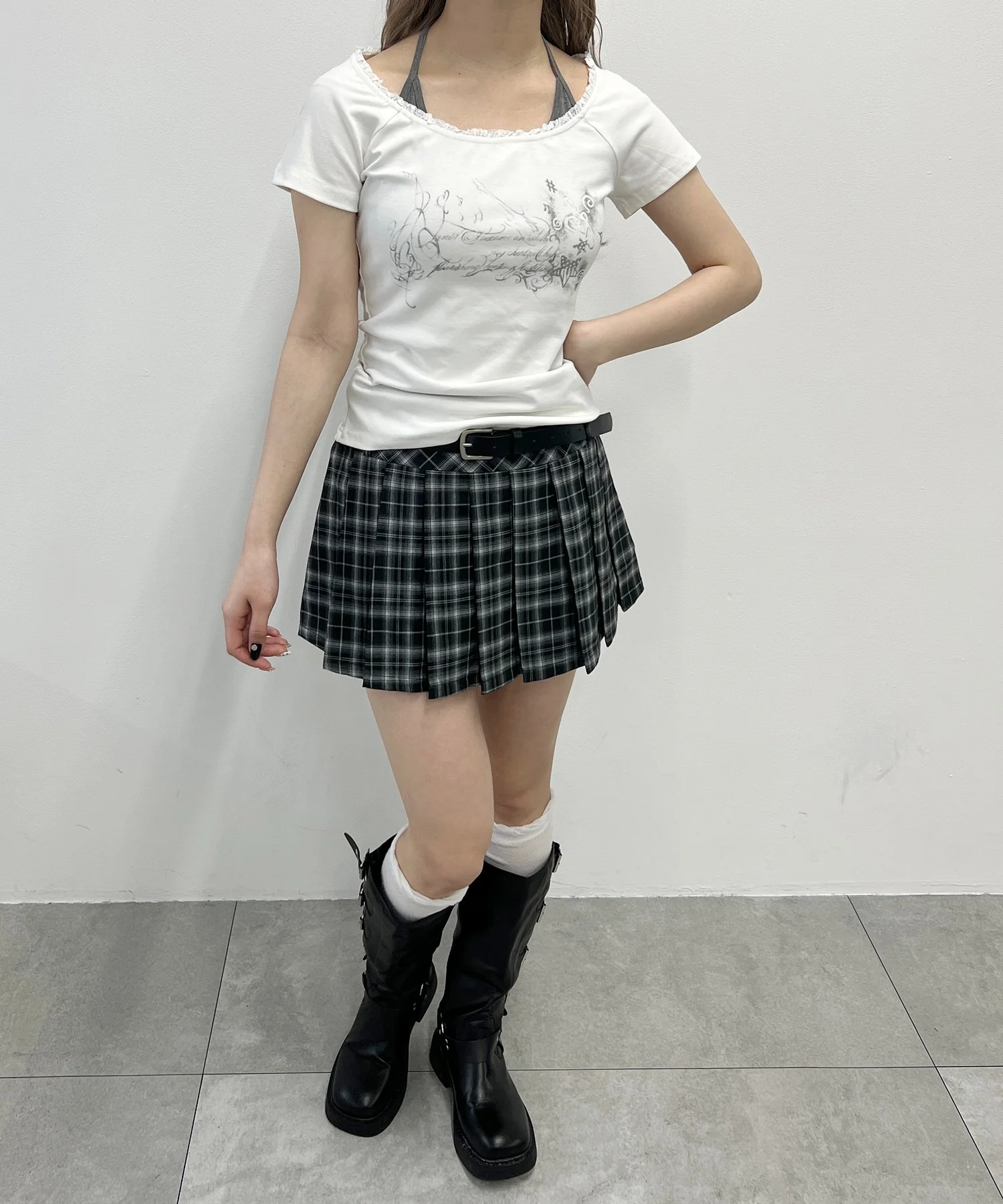 ベルトセットチェックミニスカート - Image 11