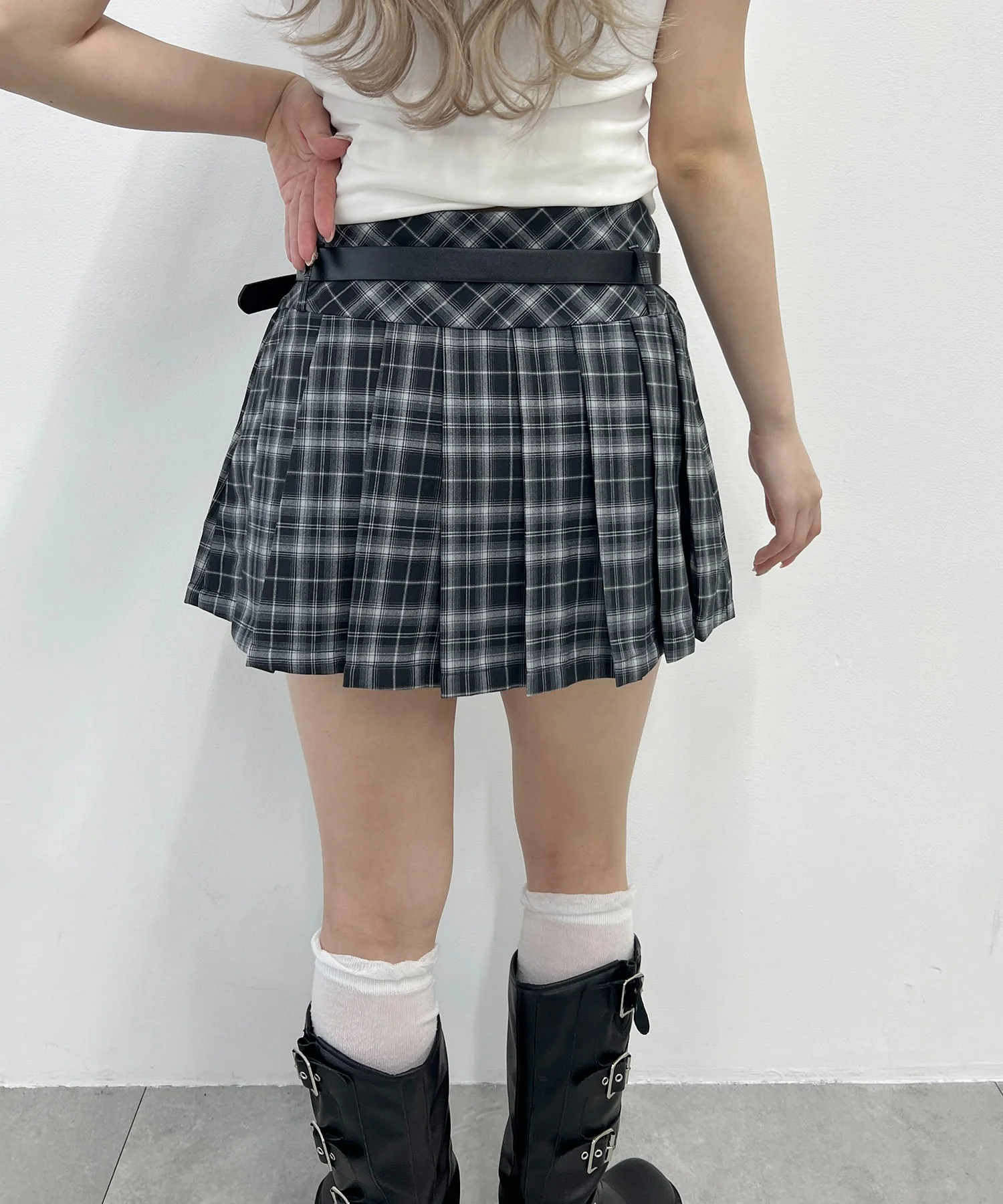 ベルトセットチェックミニスカート - Image 5