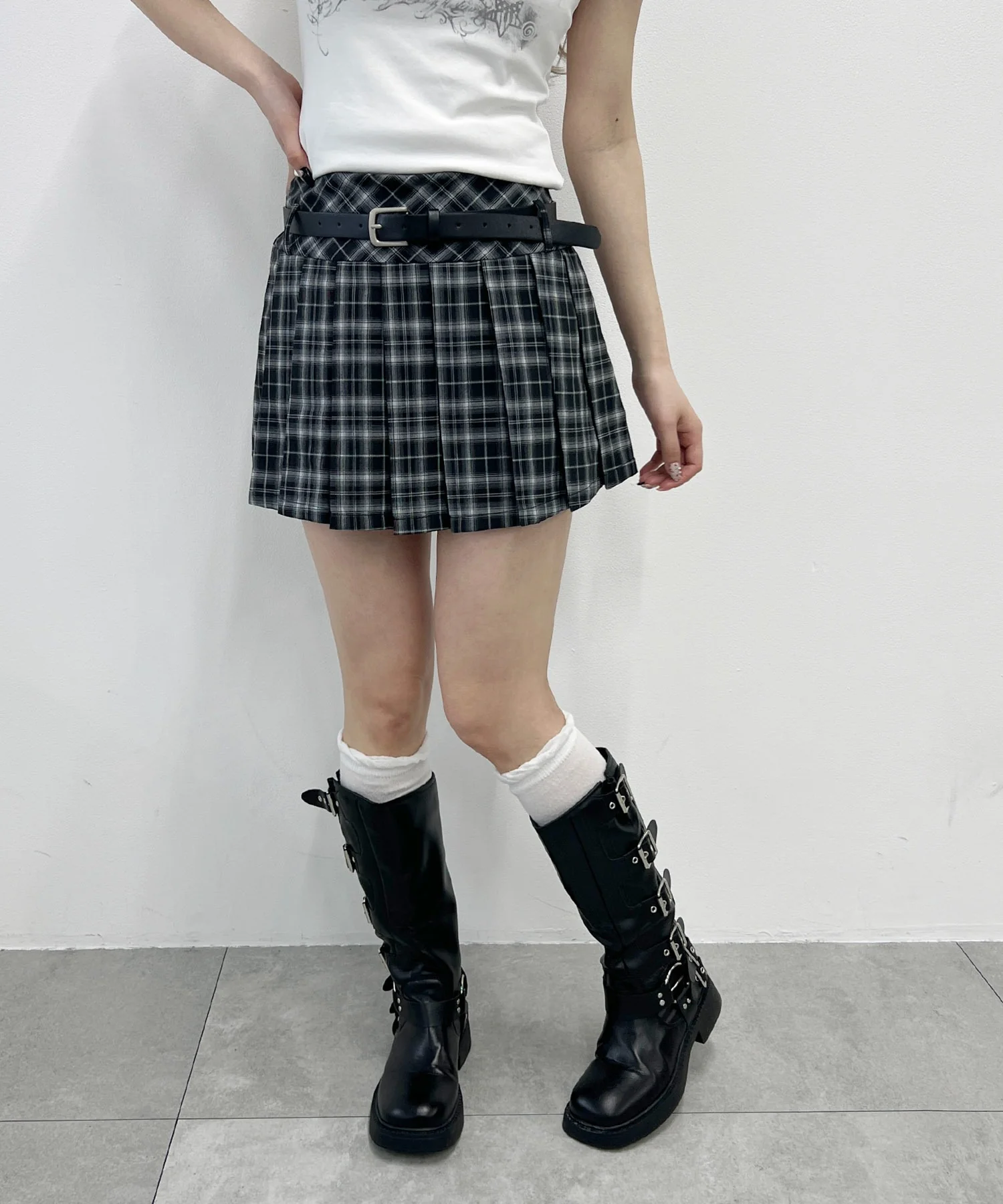 ベルトセットチェックミニスカート - Image 8