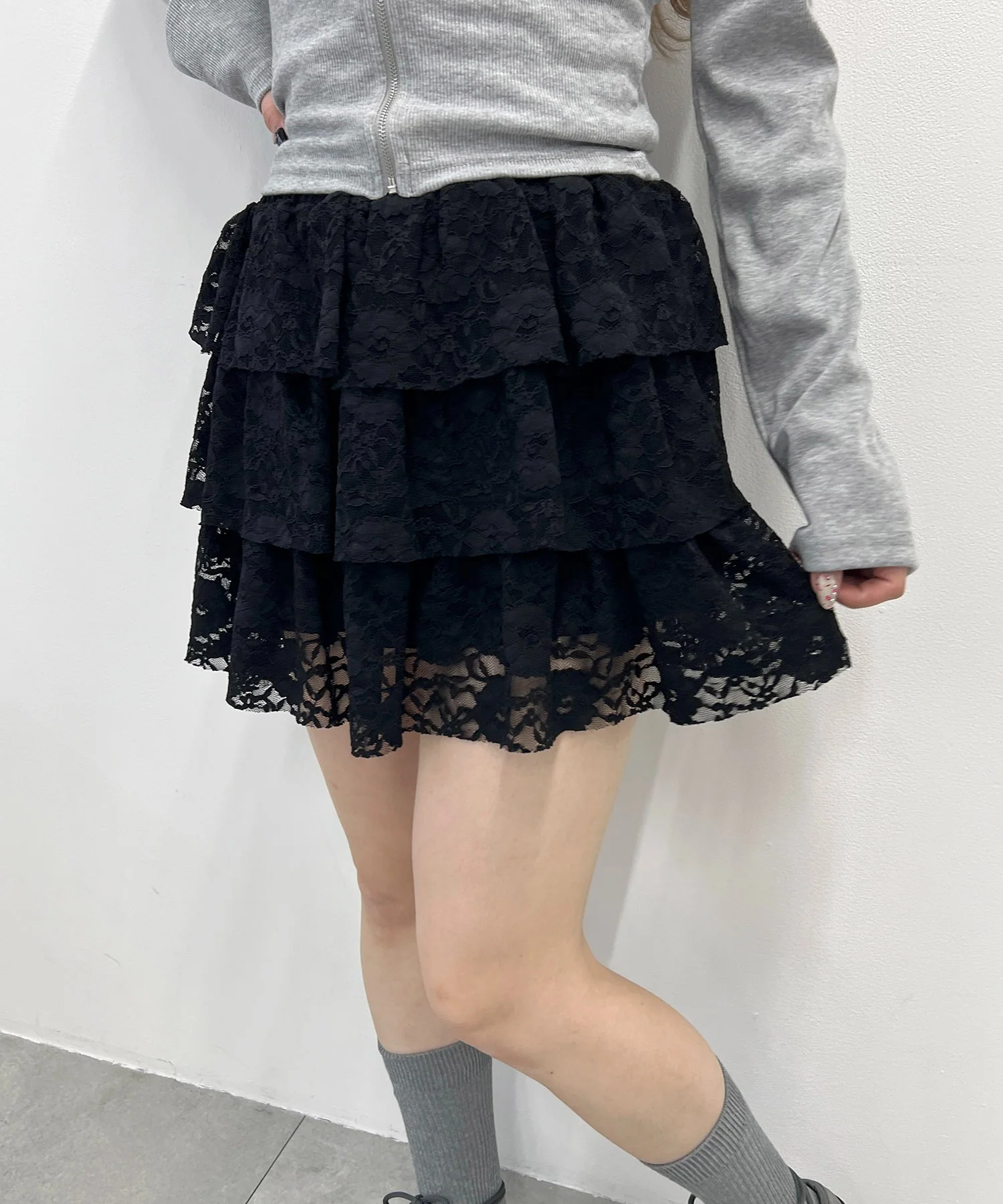 3段レースティアードミニスカート - Image 9