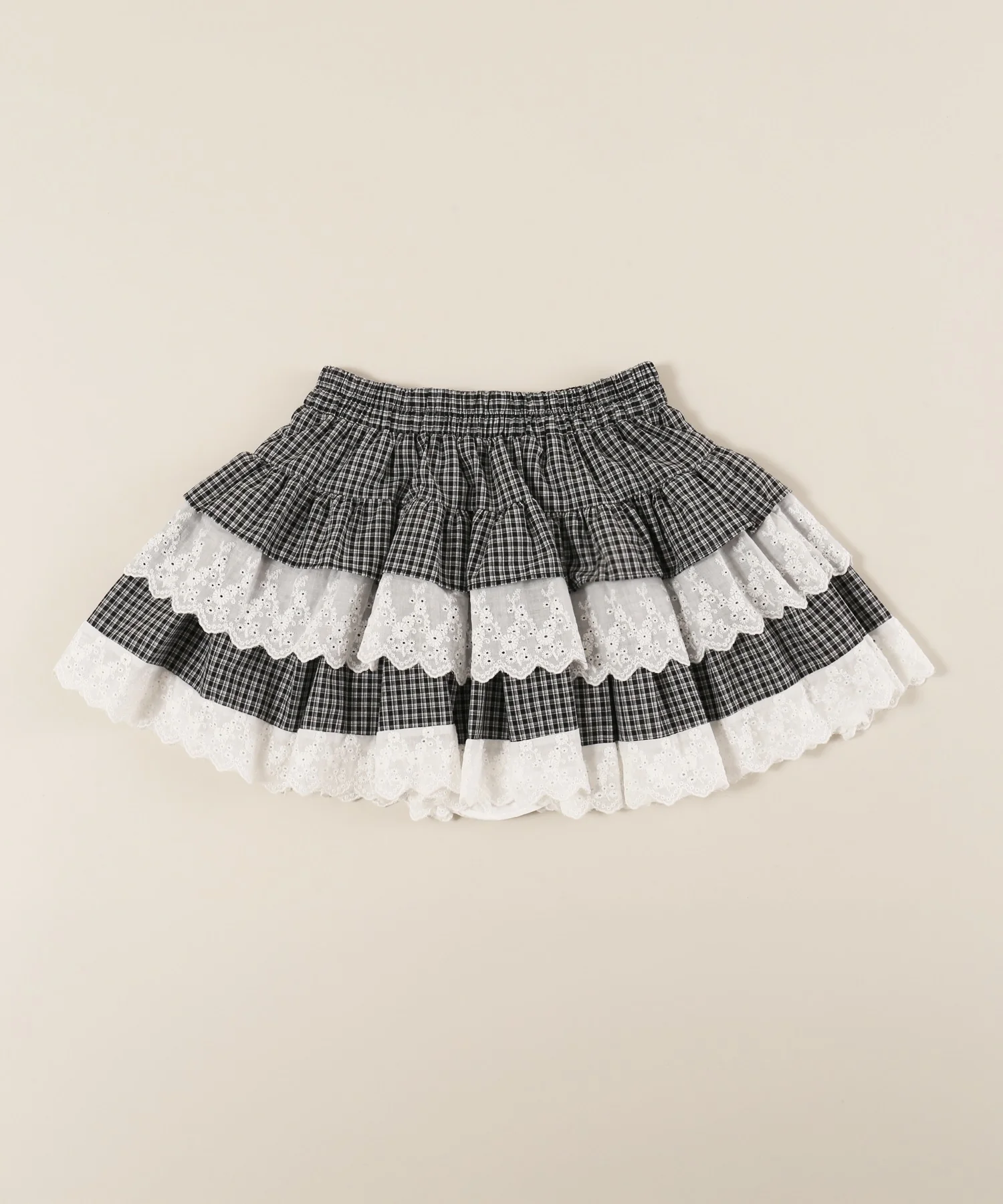 レースサンドチェックミニスカート - Image 18