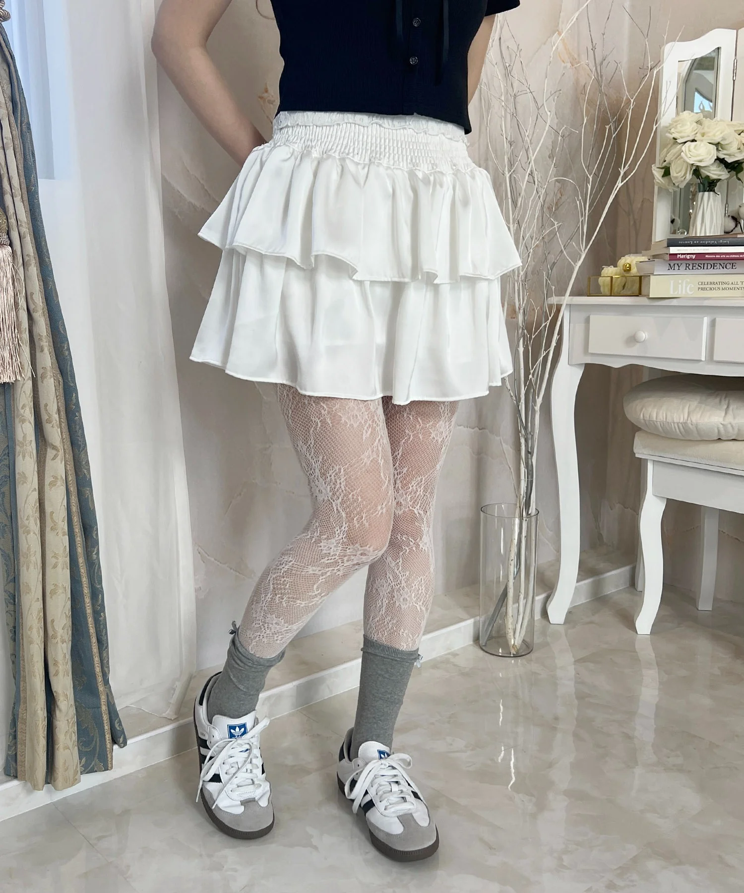 ウエストシャーリングティアードミニスカート - Image 9