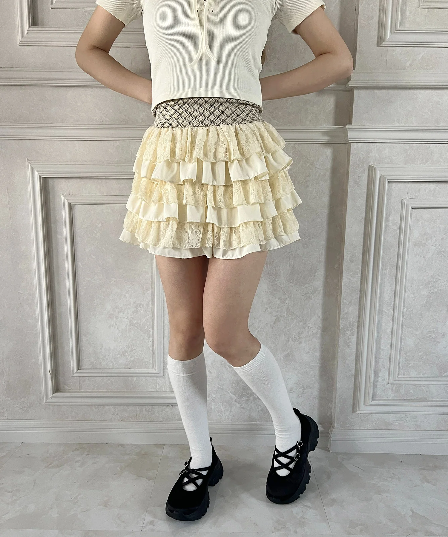 レースコンビフリルミニスカート - Image 11