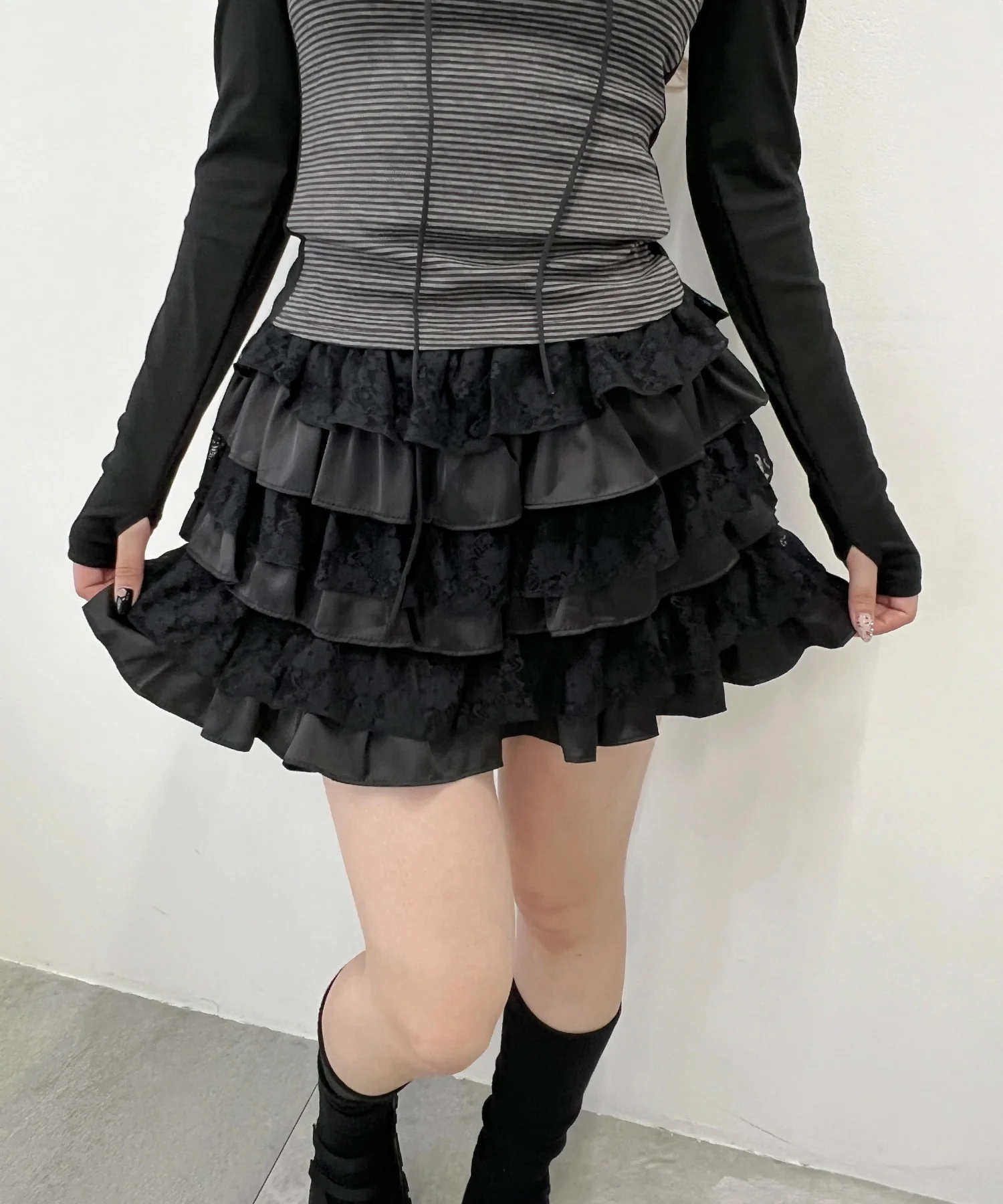 レースコンビフリルミニスカート - Image 2