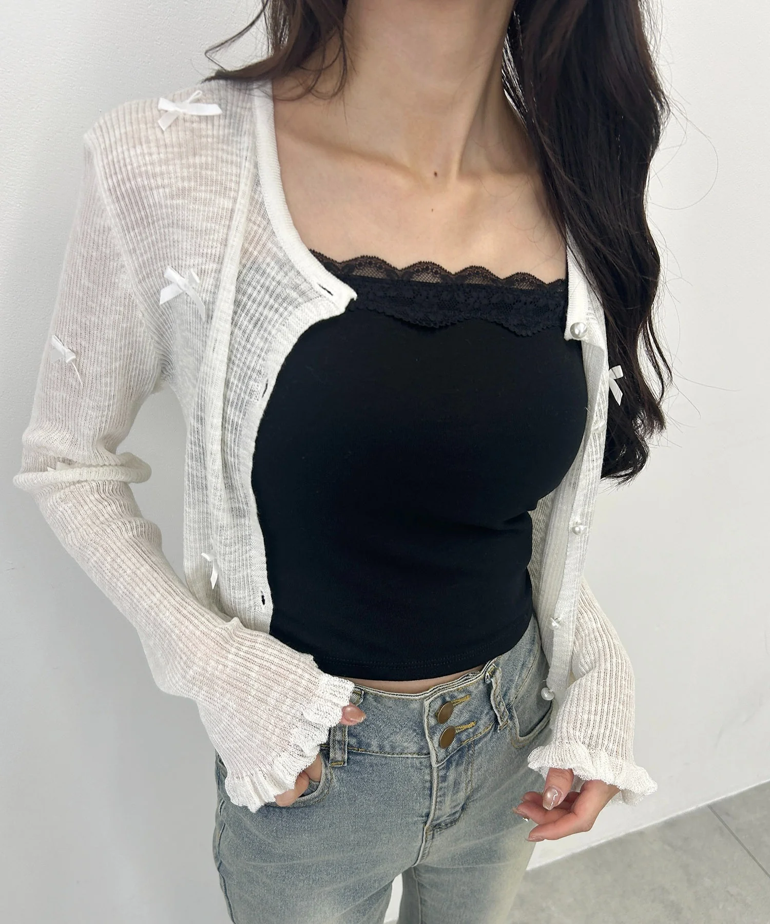 シンプルレースカップインキャミソール - Image 2