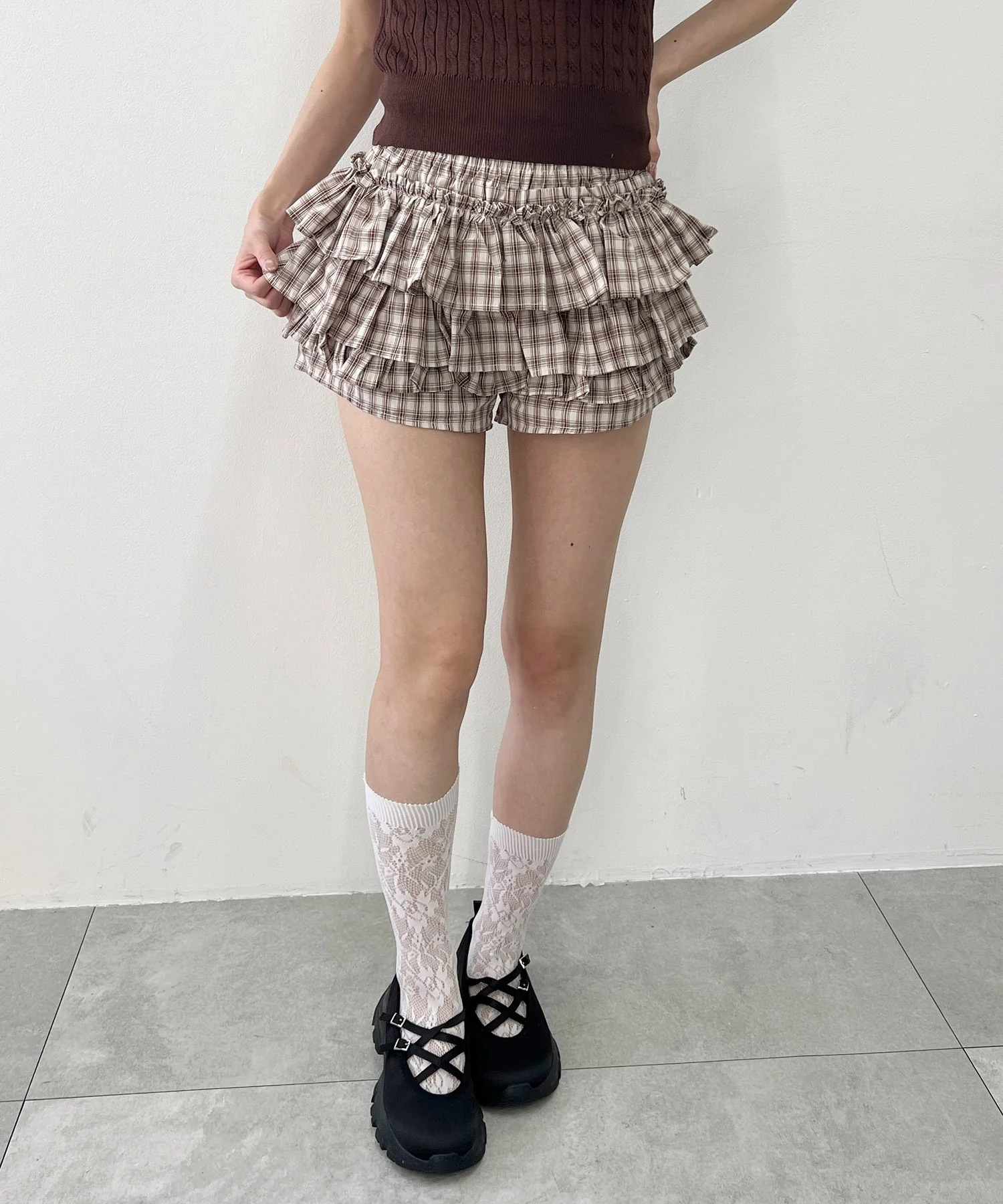 チェックフリルショートパンツ - Image 5