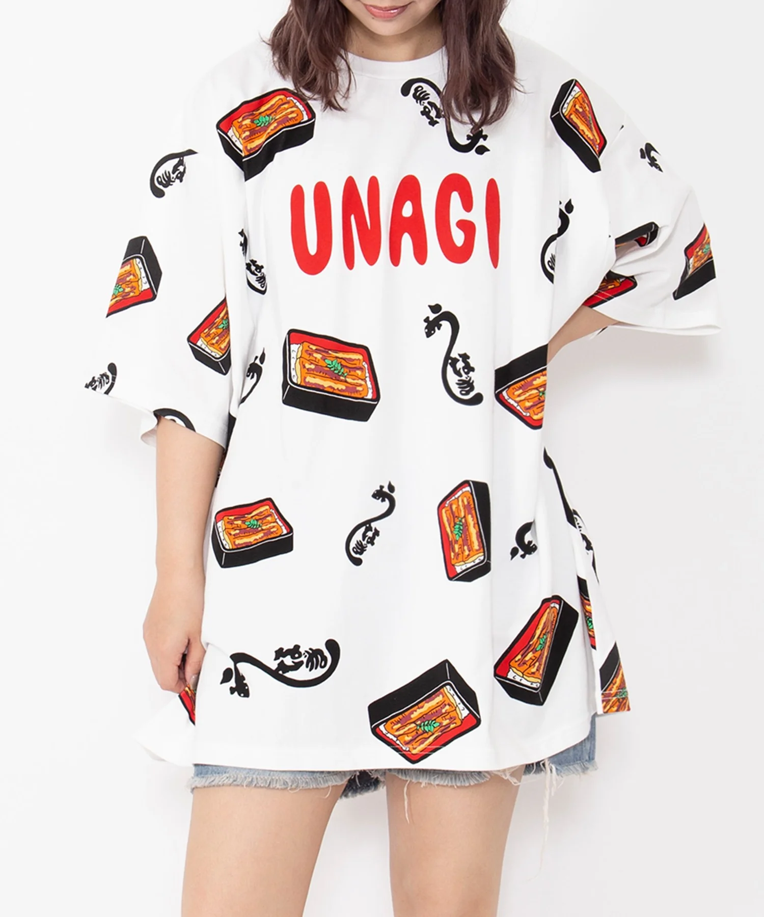 【新サイズ】うなぎ総柄Tシャツ - Image 2