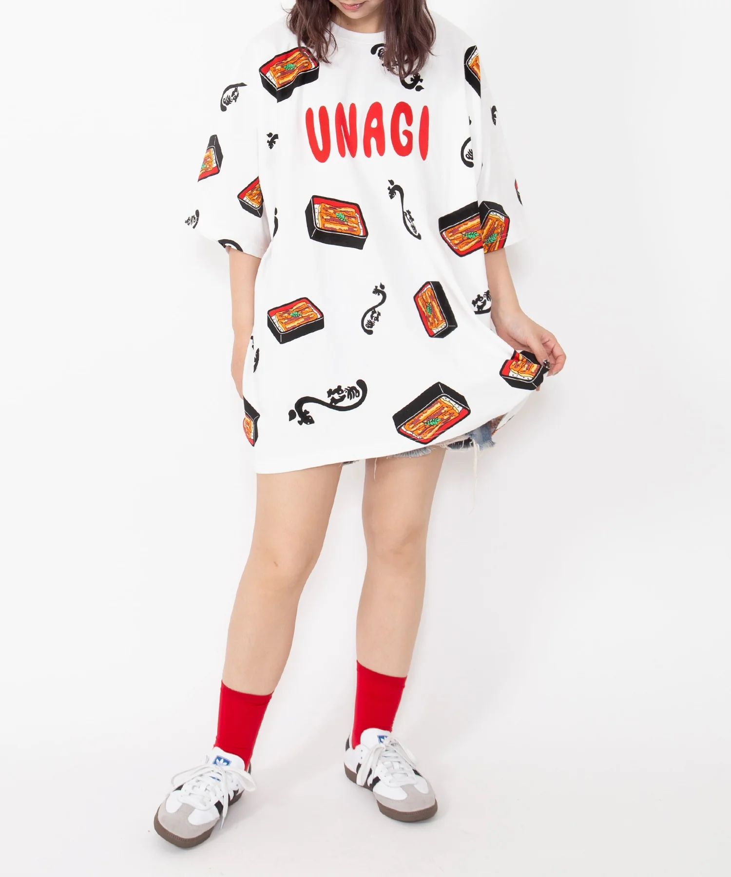 【新サイズ】うなぎ総柄Tシャツ - Image 3