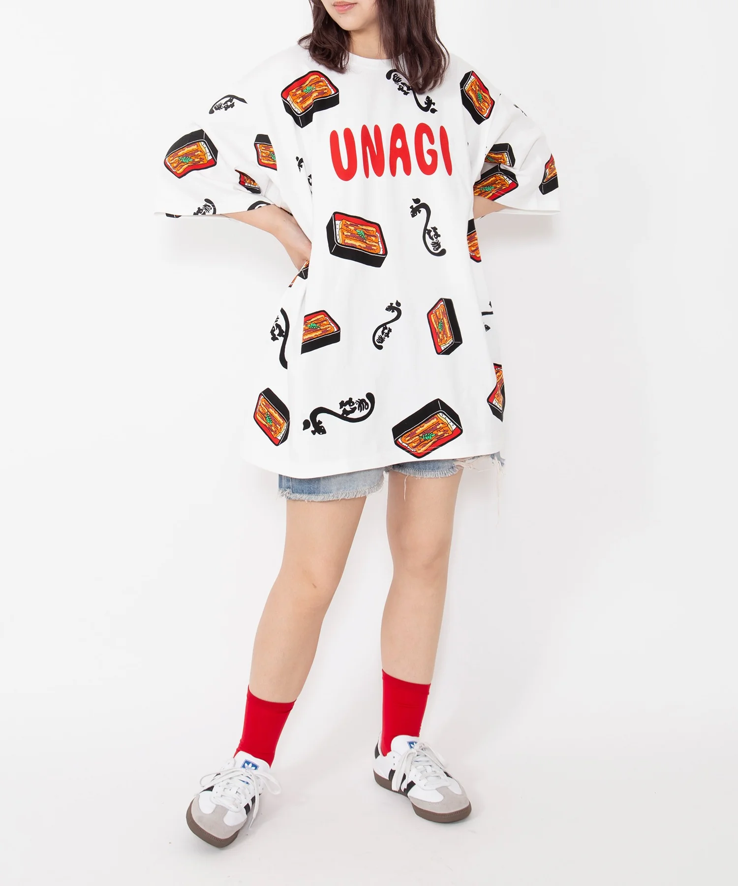 【新サイズ】うなぎ総柄Tシャツ - Image 4