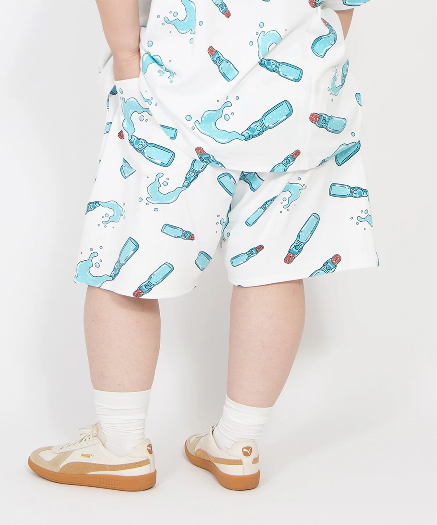 【新サイズ】フード総柄スウェットショートパンツ - Image 3