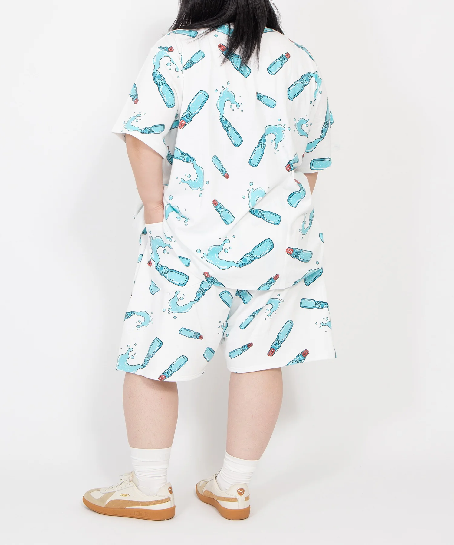 【新サイズ】フード総柄スウェットショートパンツ - Image 7