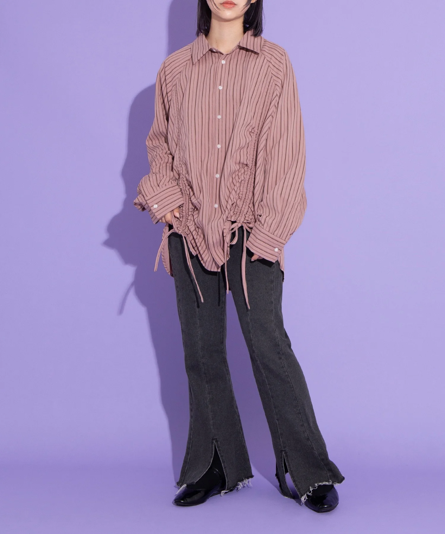 フロントスリットデニムフレアパンツ - Image 7