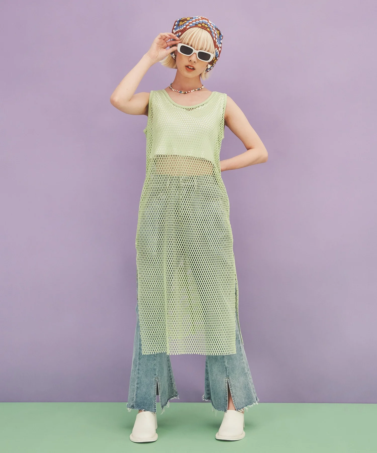 2WAYメッシュスリットワンピース - Image 2