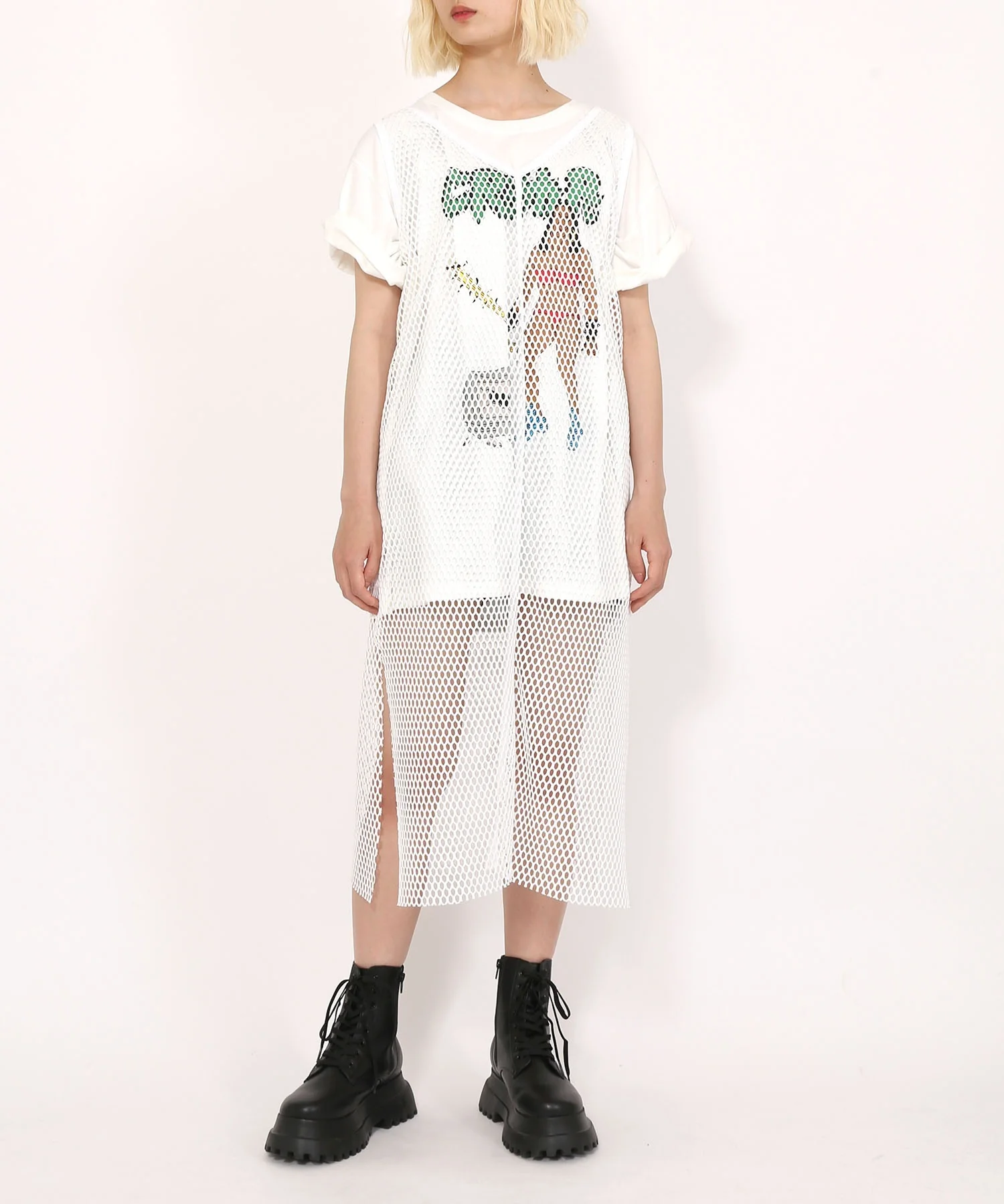 2WAYメッシュスリットワンピース - Image 3